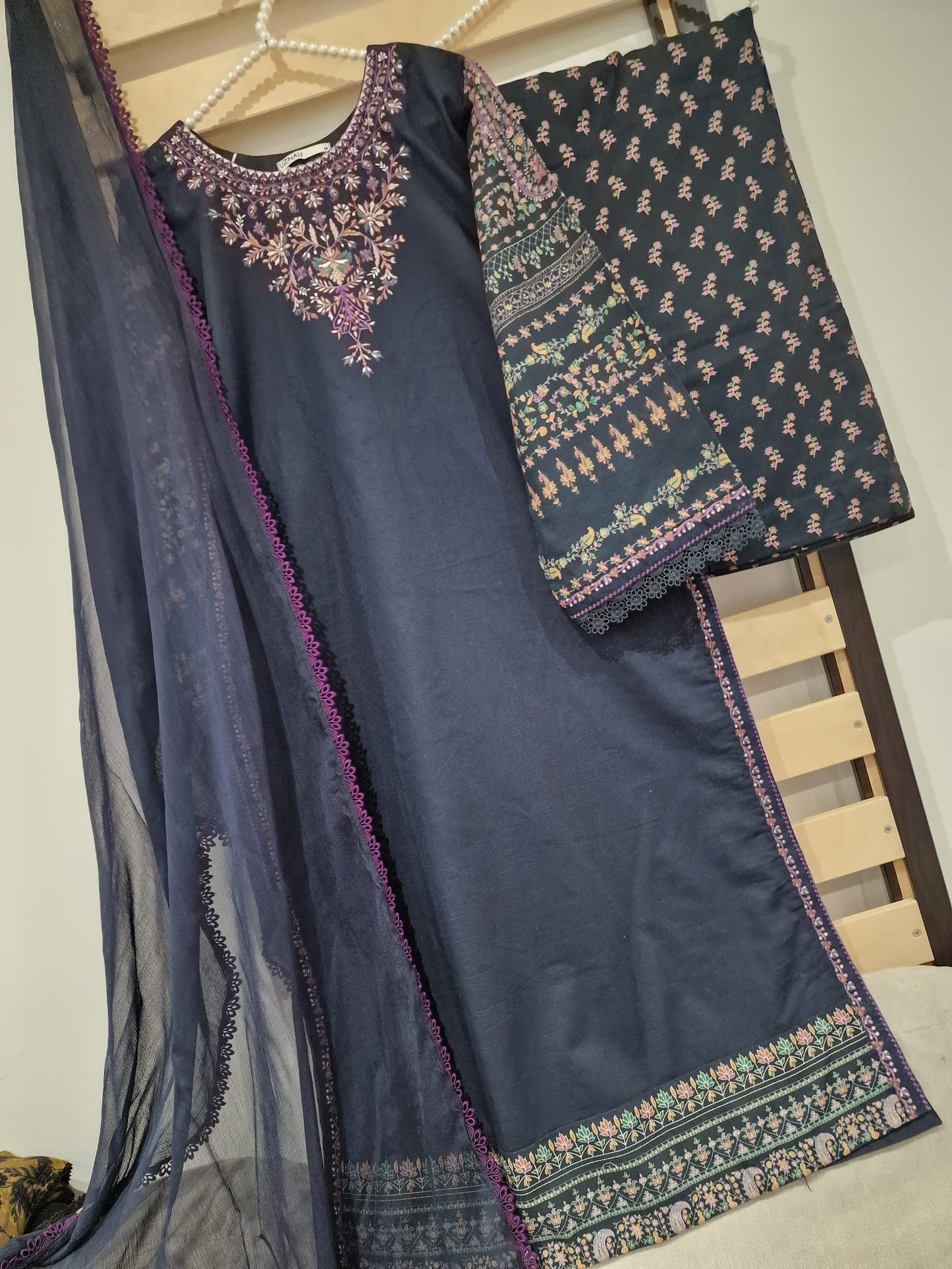 Sapphire Khaddar Three Piece Suit SP-KHD-BLU04
