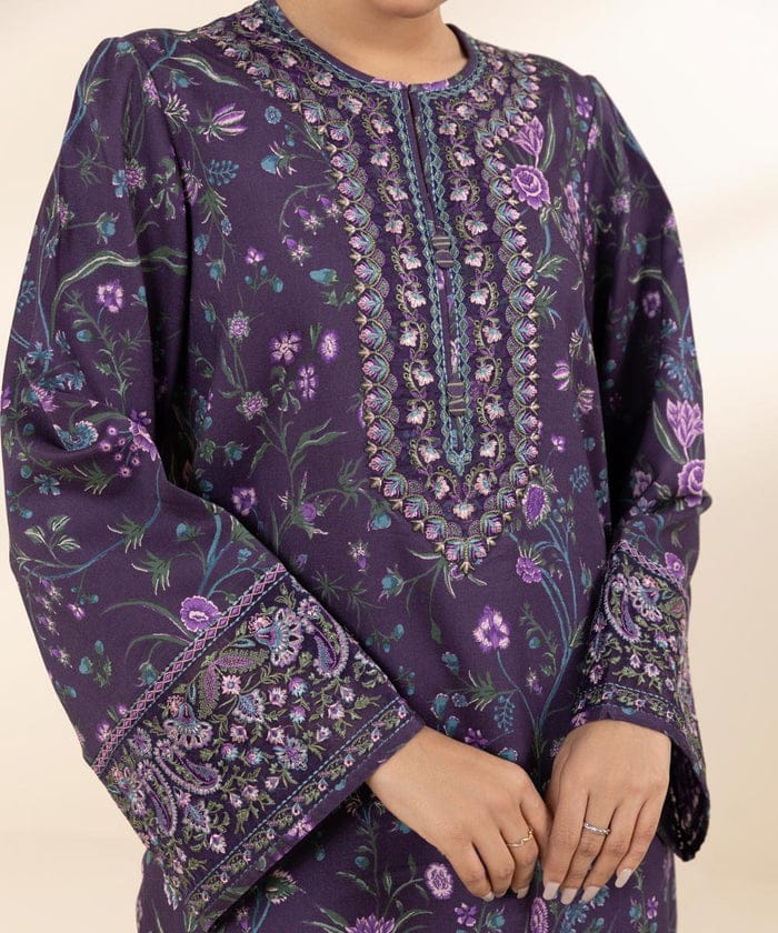 Sapphire Embroided Linen Three Piece Suit SP-LNN-PRP01