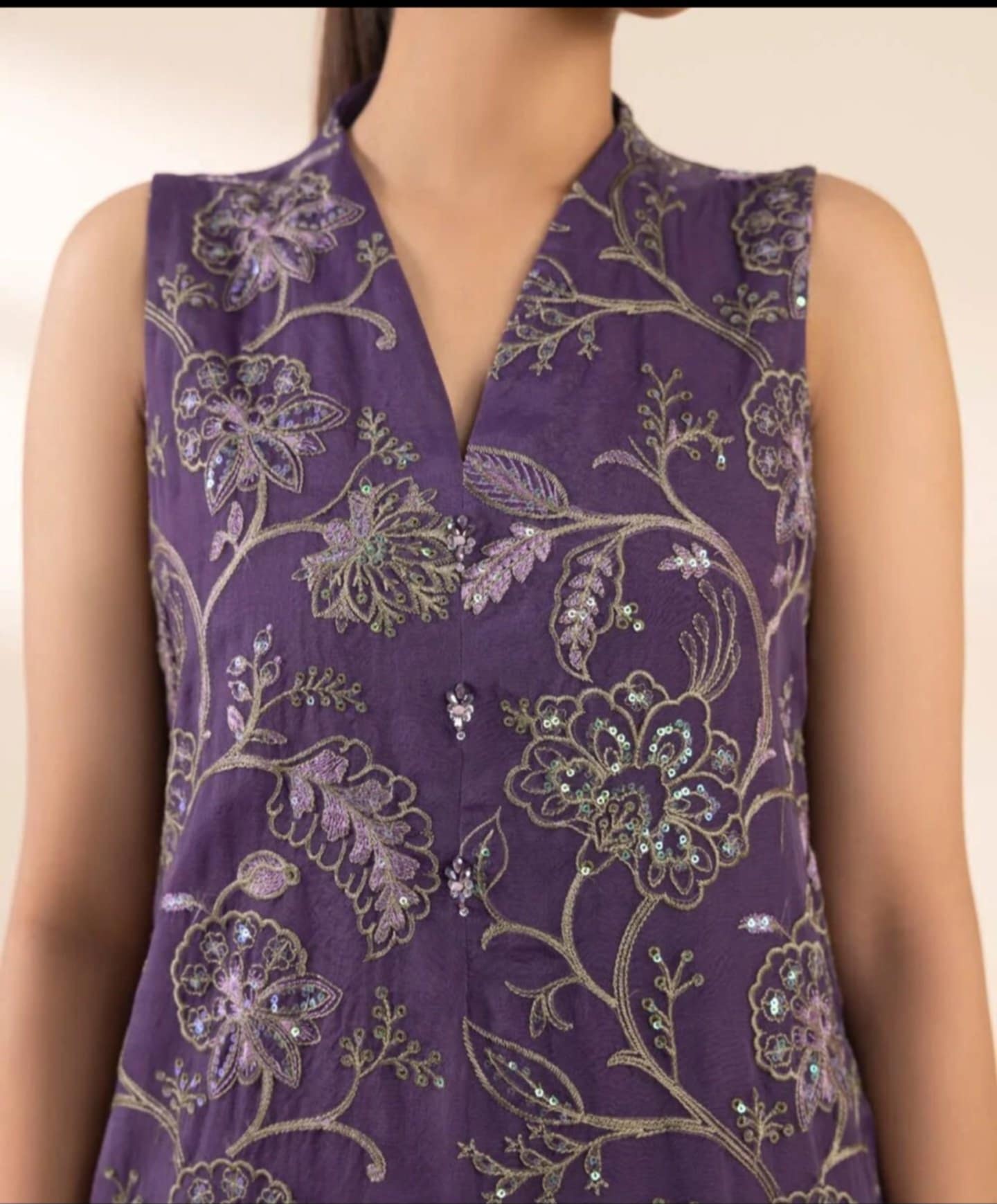 Sapphire Embroided Organza Three Piece Suit SP-ORG-PRP01