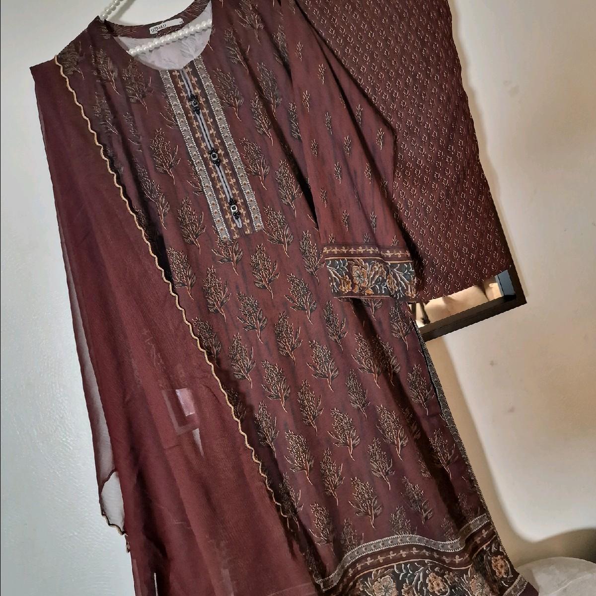 sapphire linen Pakistani tailored stiched shalwar kameez Clothing Traditional