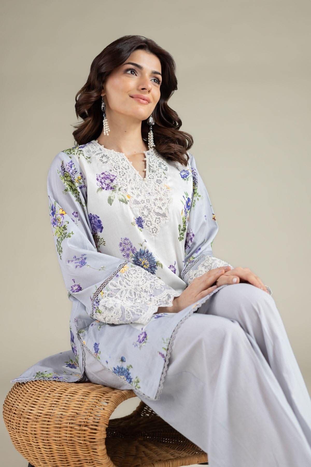 Khaadi Warm satin Three Piece Suit KH-ST-PRP01