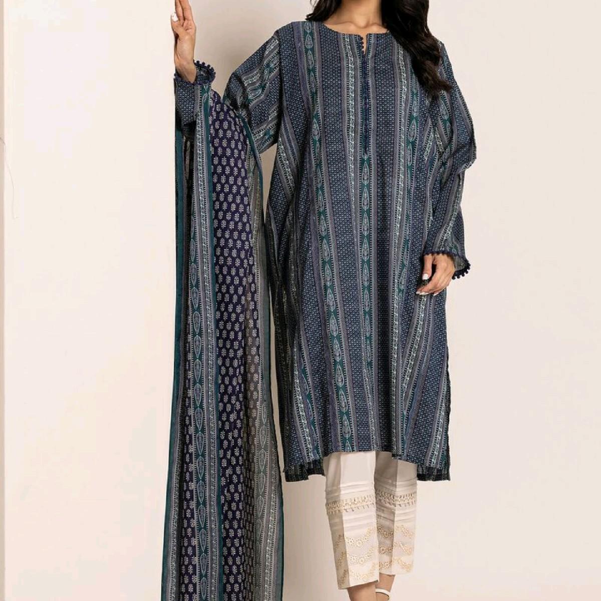 khaadi summer lawn tailored stiched Pakistani trouser dupatta kameez Traditional Clothing