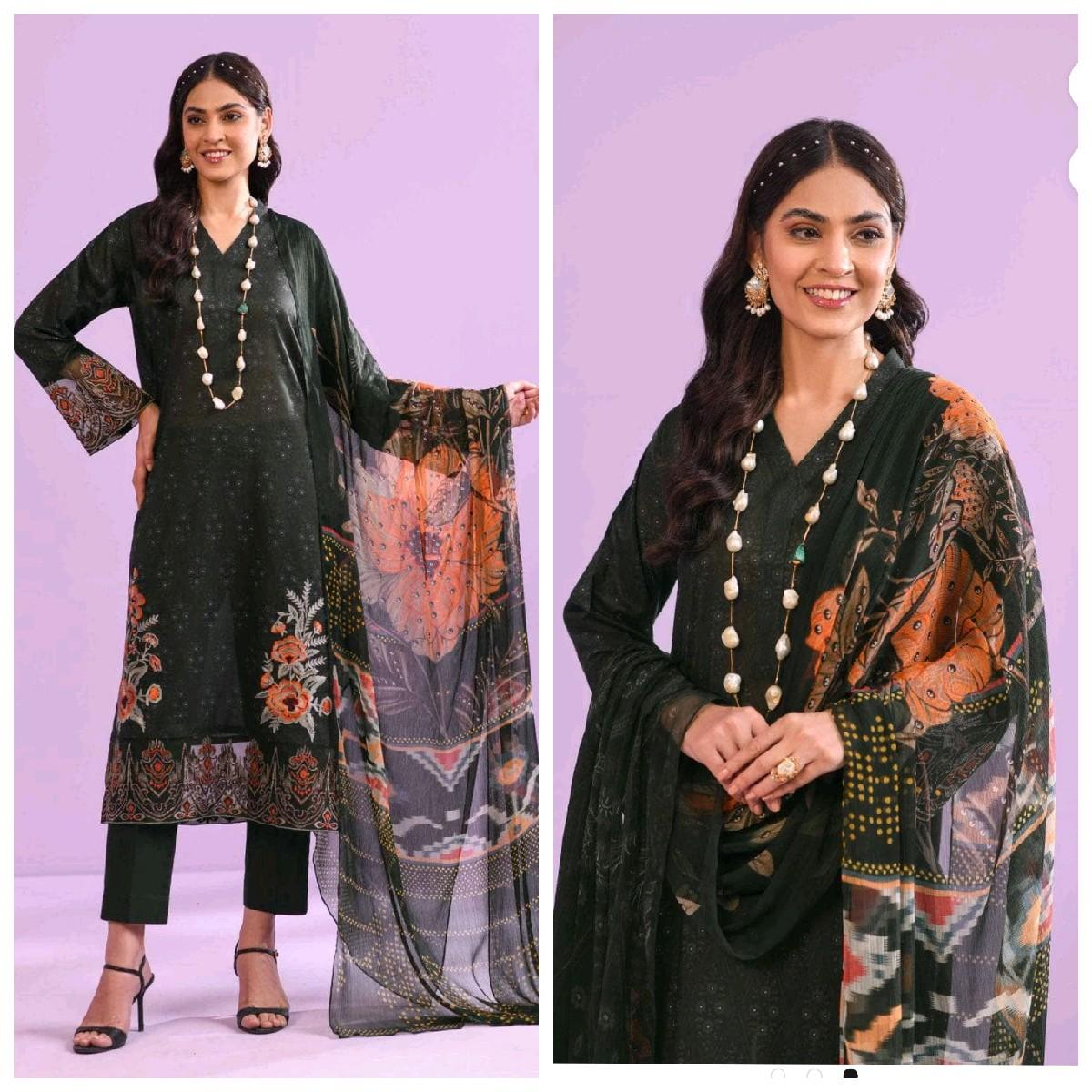 Nishat lawn embrioded pakistani trouser kameez dupatta Traditional Clothing tailored stiched