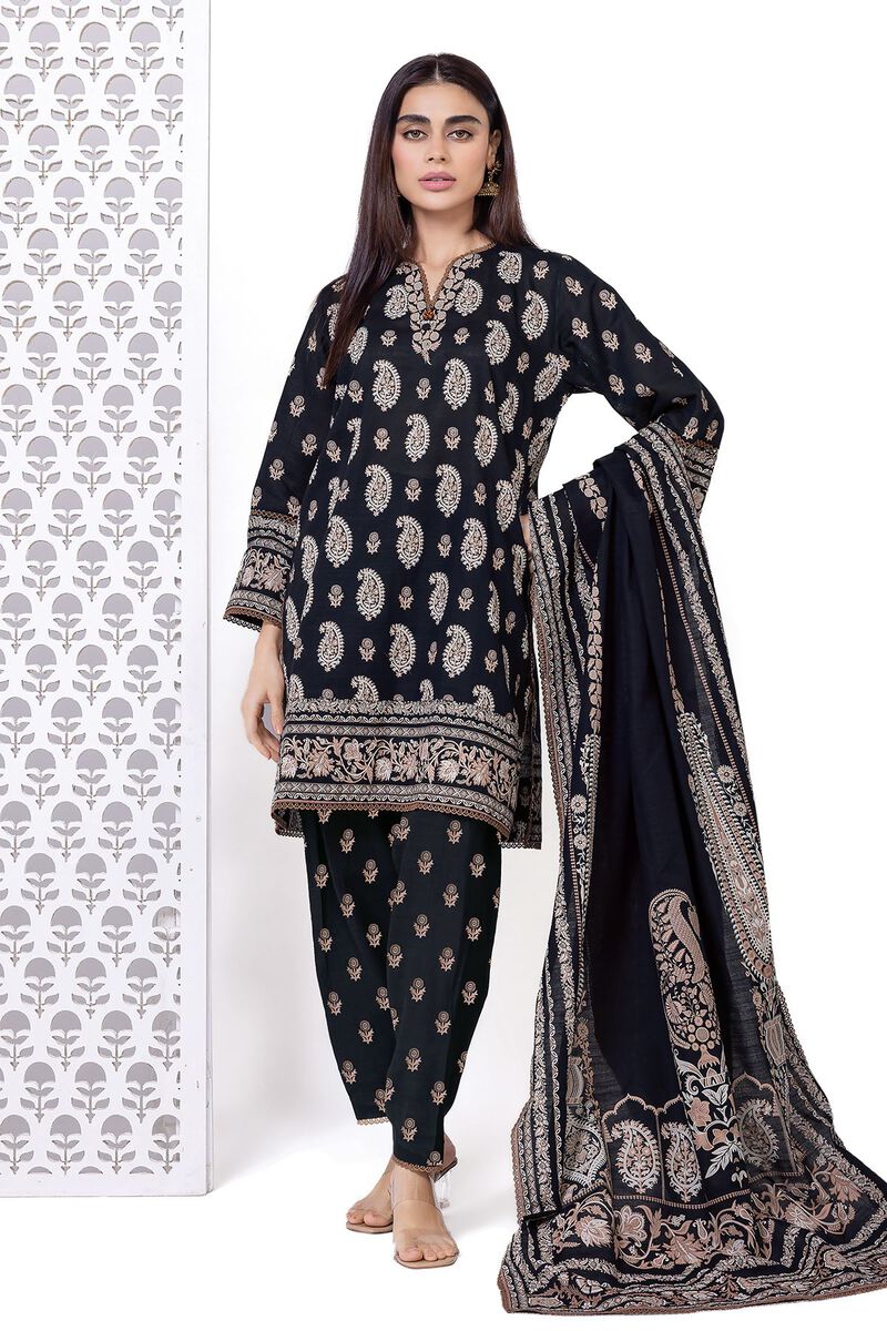Khaadi Khaddar Three Piece Suit KH-KHD-BLK02