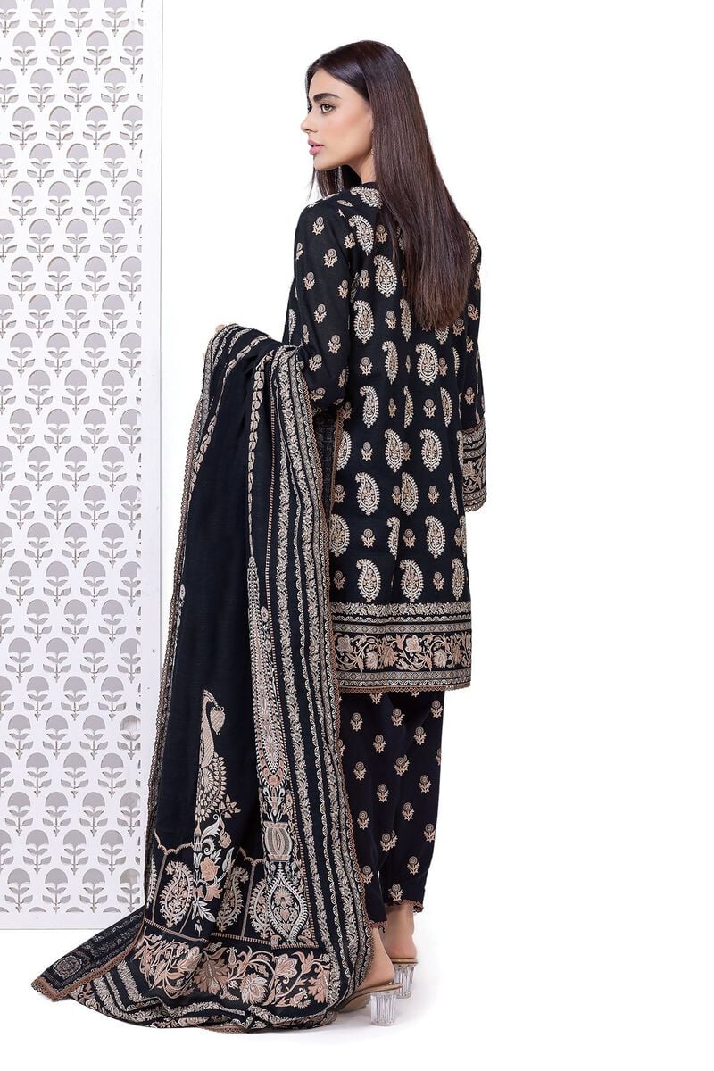 Khaadi Khaddar Three Piece Suit KH-KHD-BLK02