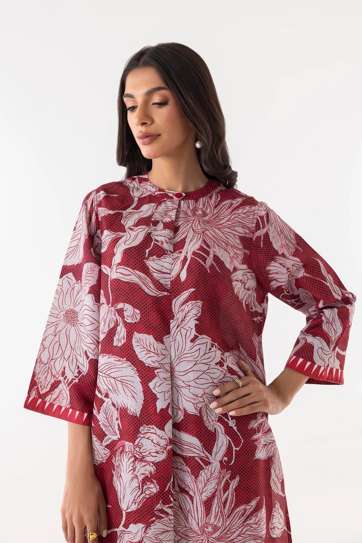 Sana Safinaz Cotton Viscose Three Piece Suit SF-VC-RD01