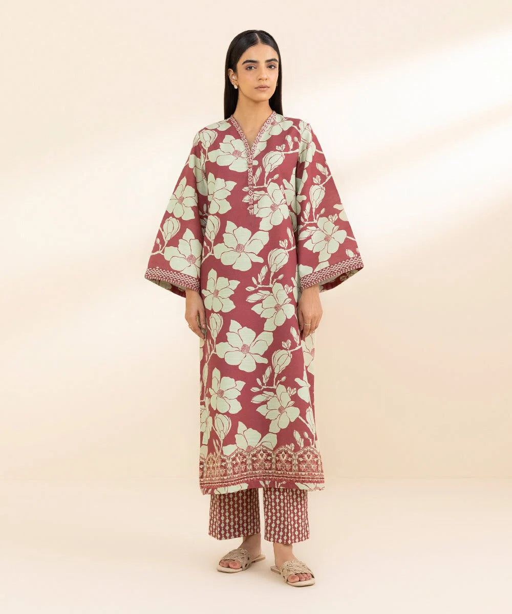 Sapphire Embroidered Khaddar Three Piece Suit SP-KHD-RD01