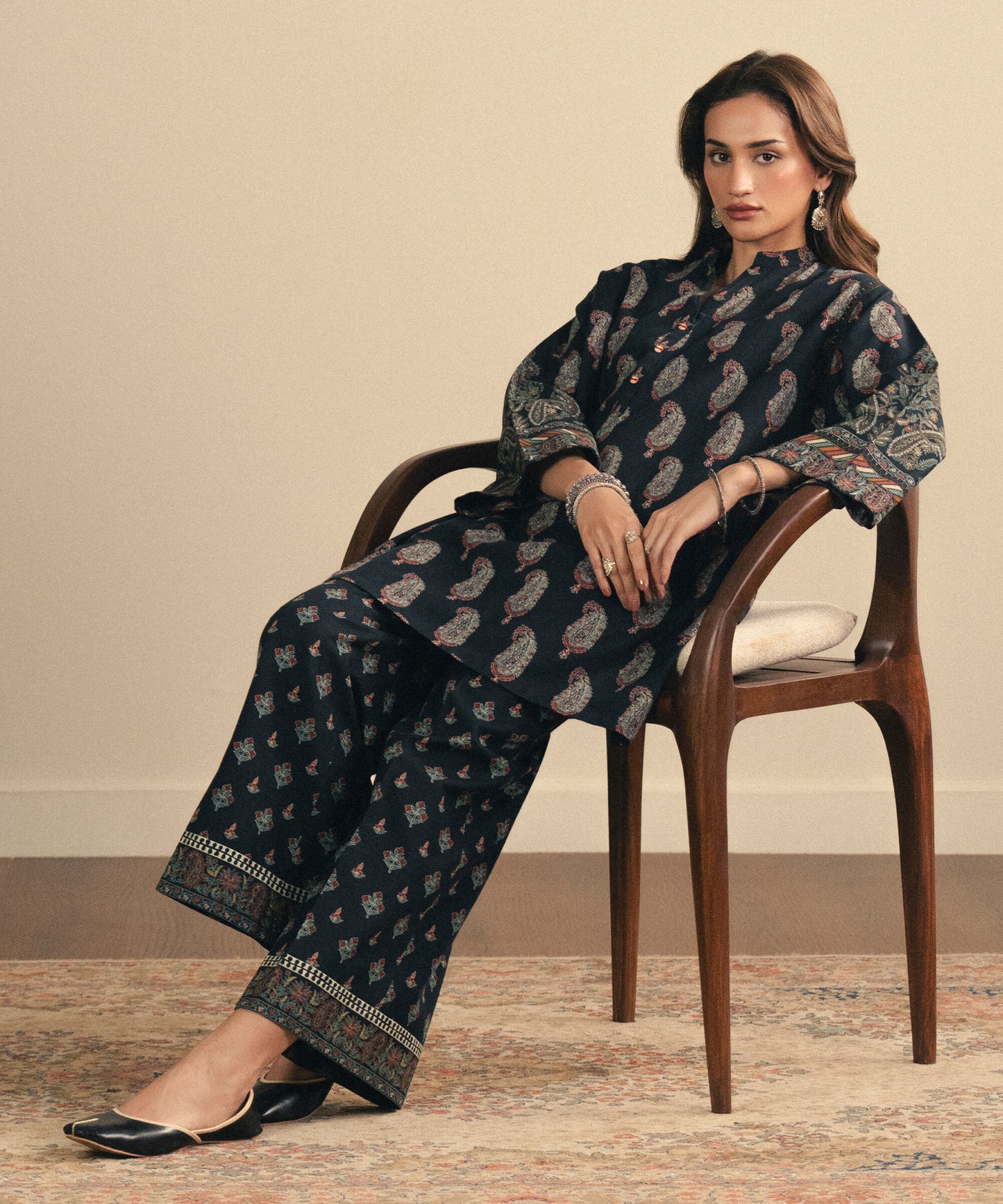 Sapphire Khaddar Three Piece Suit SP-KHD-BLK011