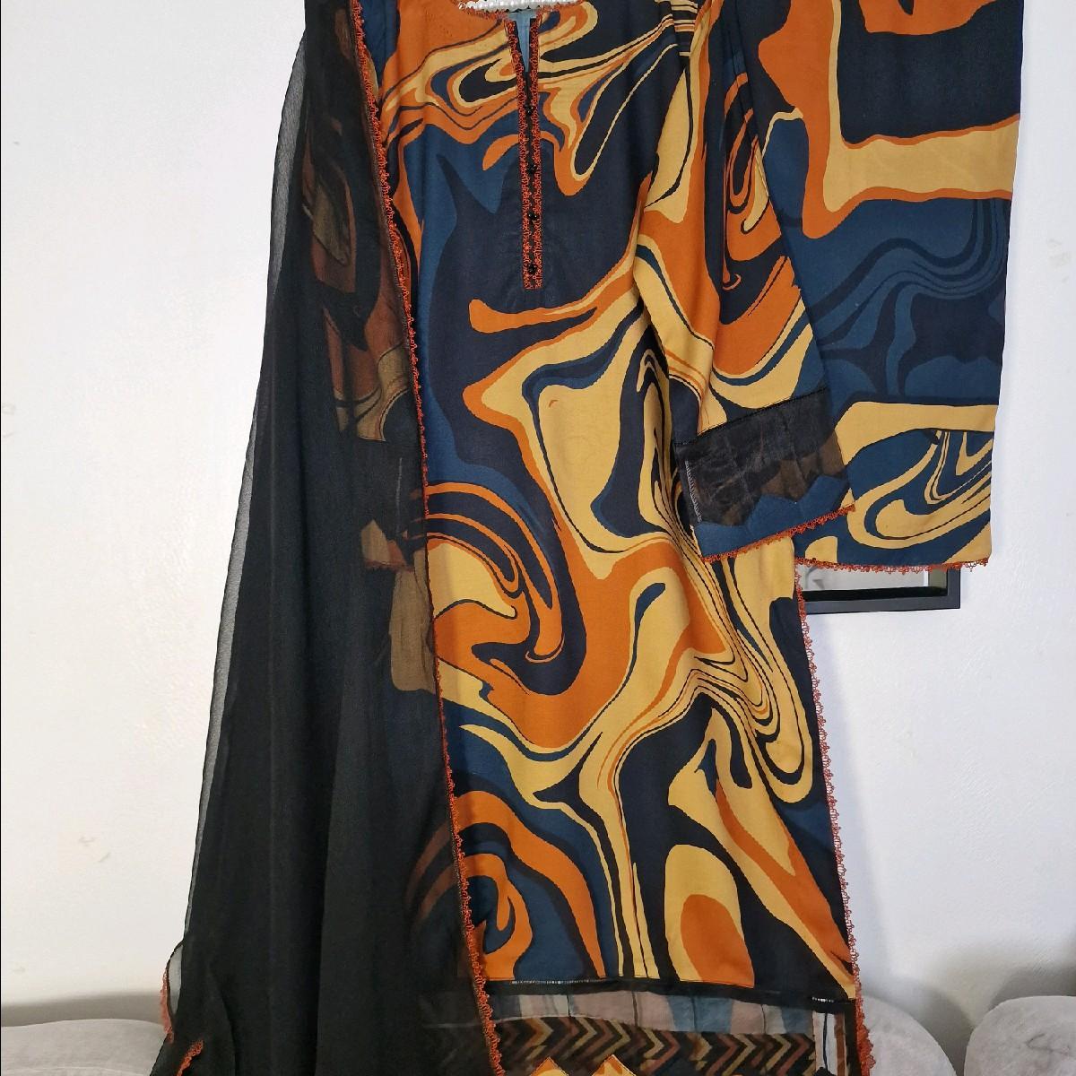 Sapphire linen pakistani trouser kameez dupatta traditional Clothing printed linen