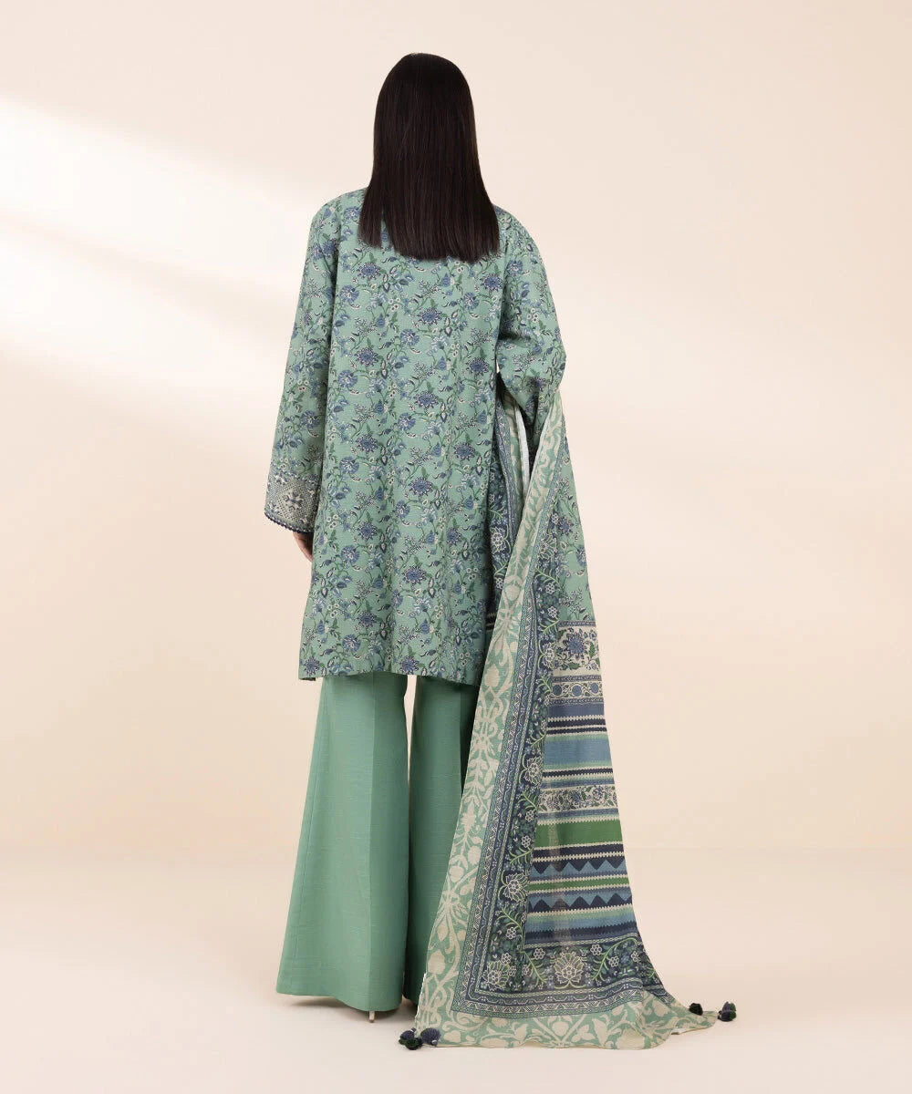 Sapphire Khaddar Three Piece Suit With Wool Shawl SP-KHD-GR05