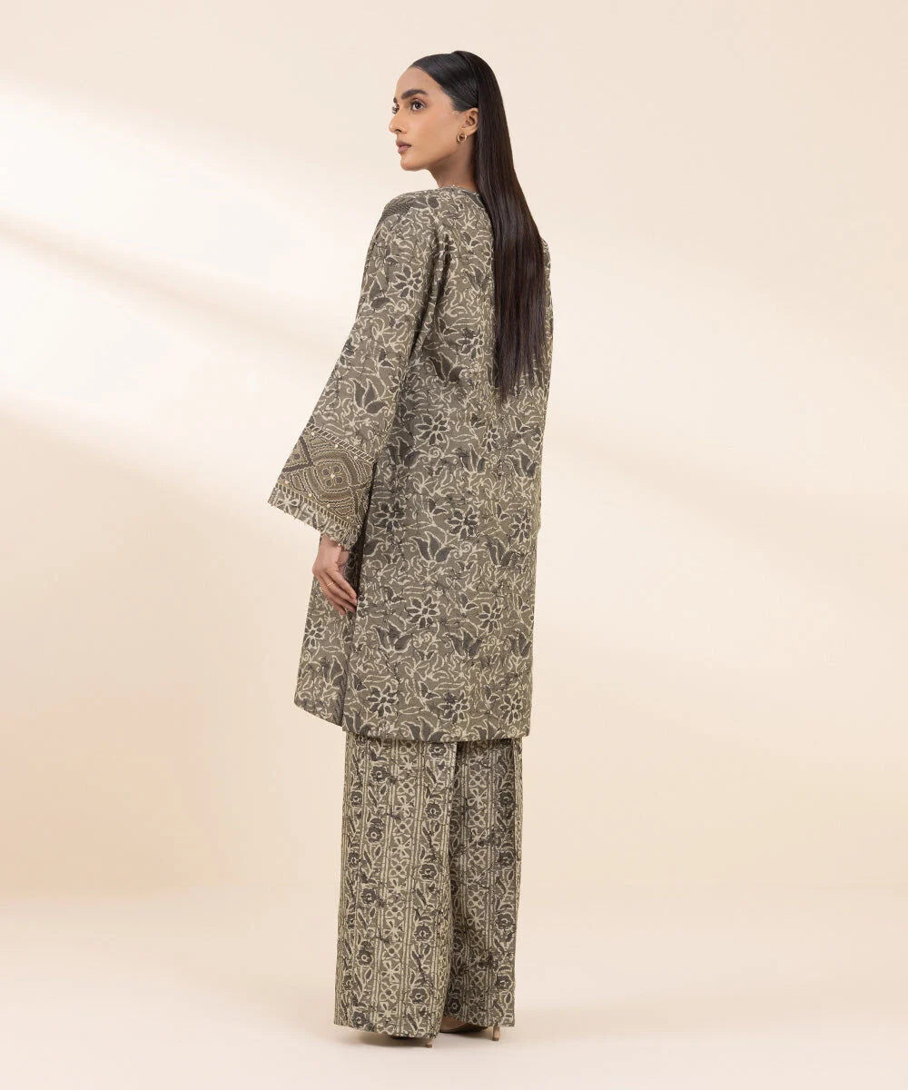 Sapphire Embroidered Khaddar Three Piece Suit SP-KHD-GRY09