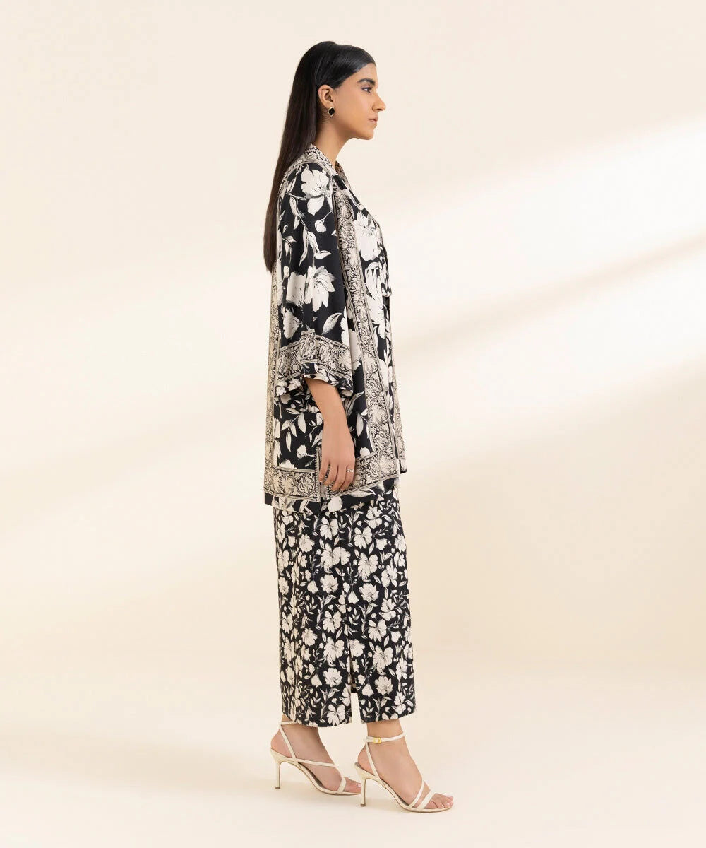 Sapphire Printed Linen Three Piece Suit SP-LNN-BLK04