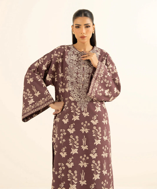 Sapphire Embroidered Cotton Three Piece Suit SP-CT-RD03