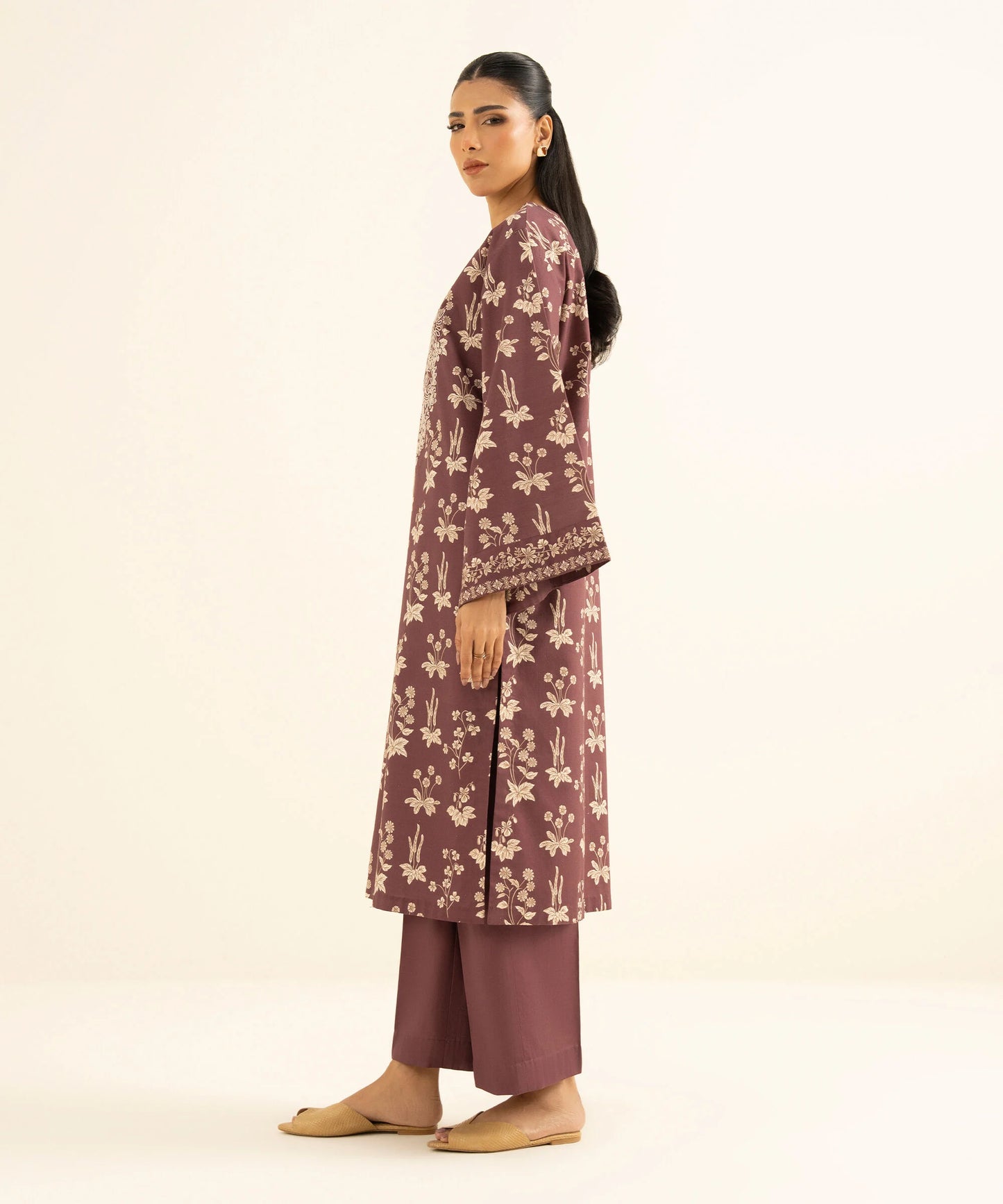 Sapphire Embroidered Cotton Three Piece Suit SP-CT-RD03