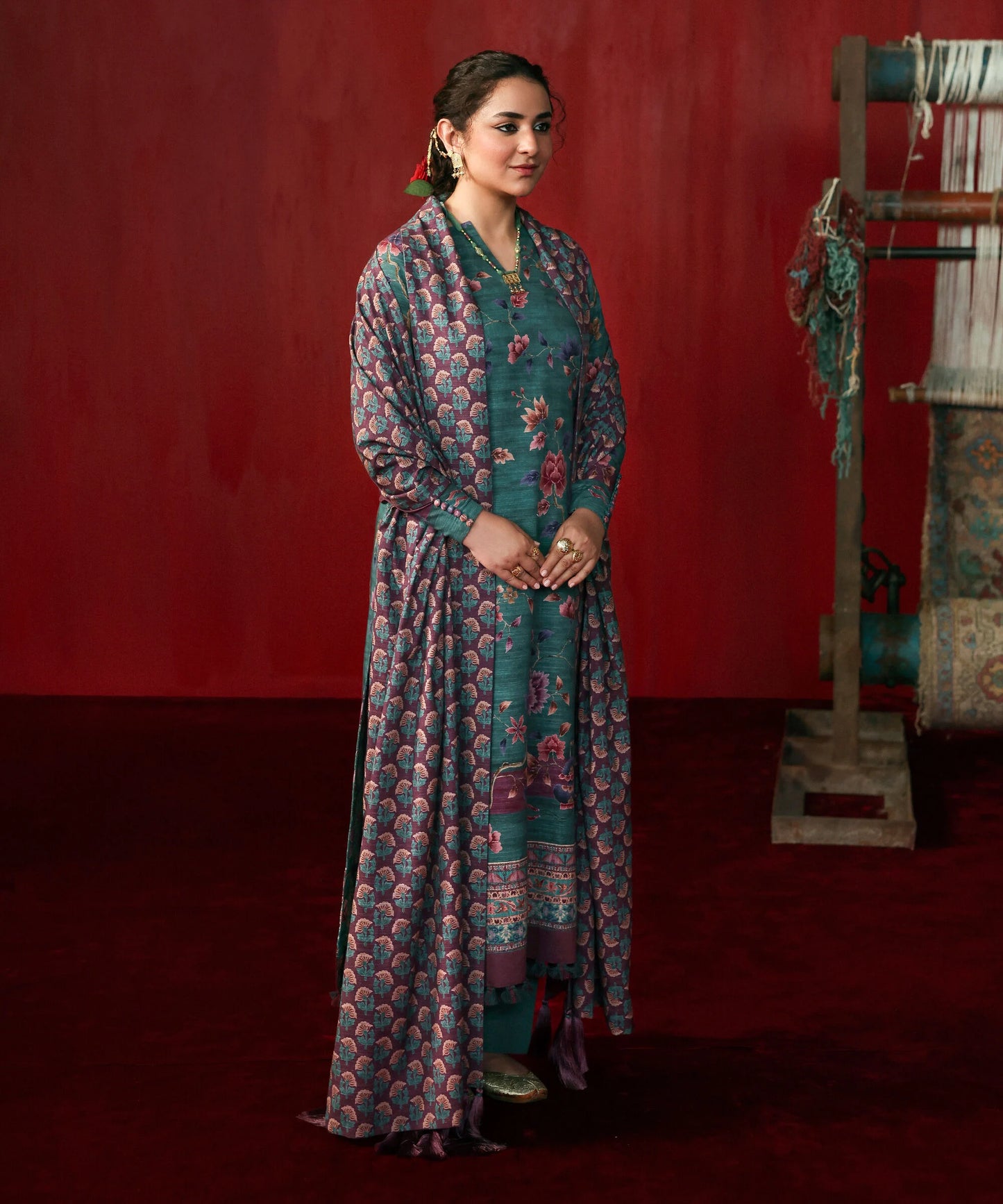 Sapphire Khaddar Three Piece Suit SP-KHD-PNK02