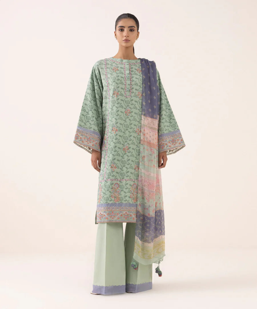 Sapphire Embroidered Jacquard Three Piece Suit SP-JQ-GR01