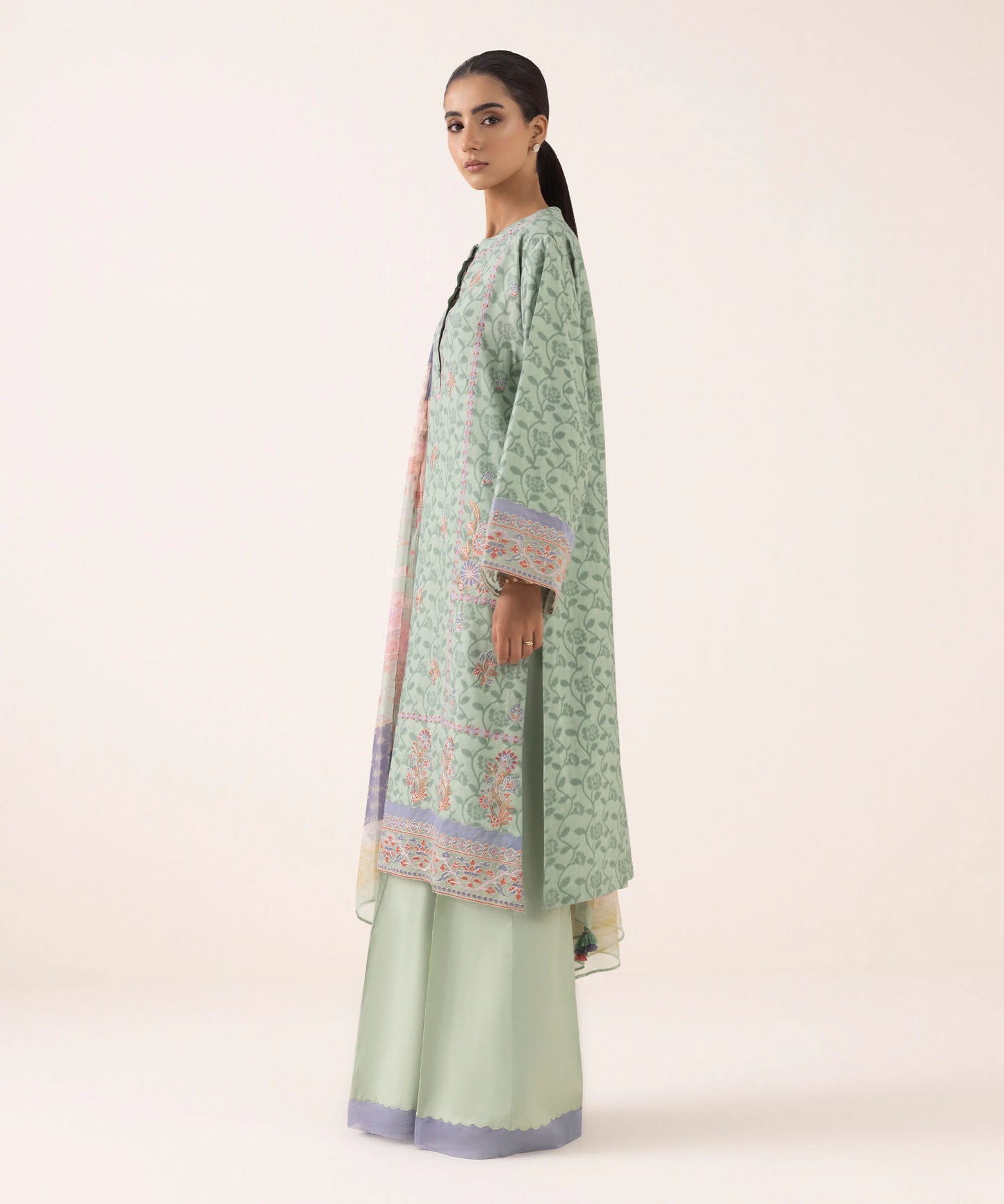Sapphire Embroidered Jacquard Three Piece Suit SP-JQ-GR01