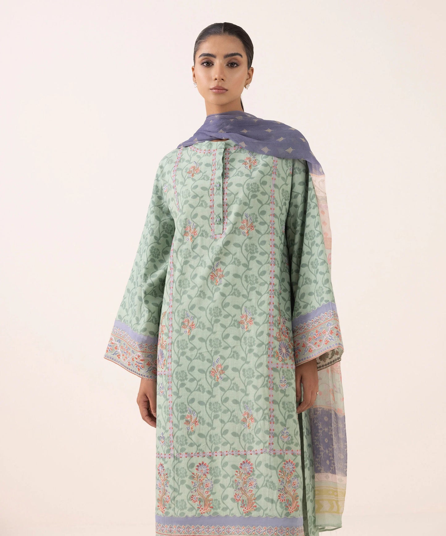 Sapphire Embroidered Jacquard Three Piece Suit SP-JQ-GR01
