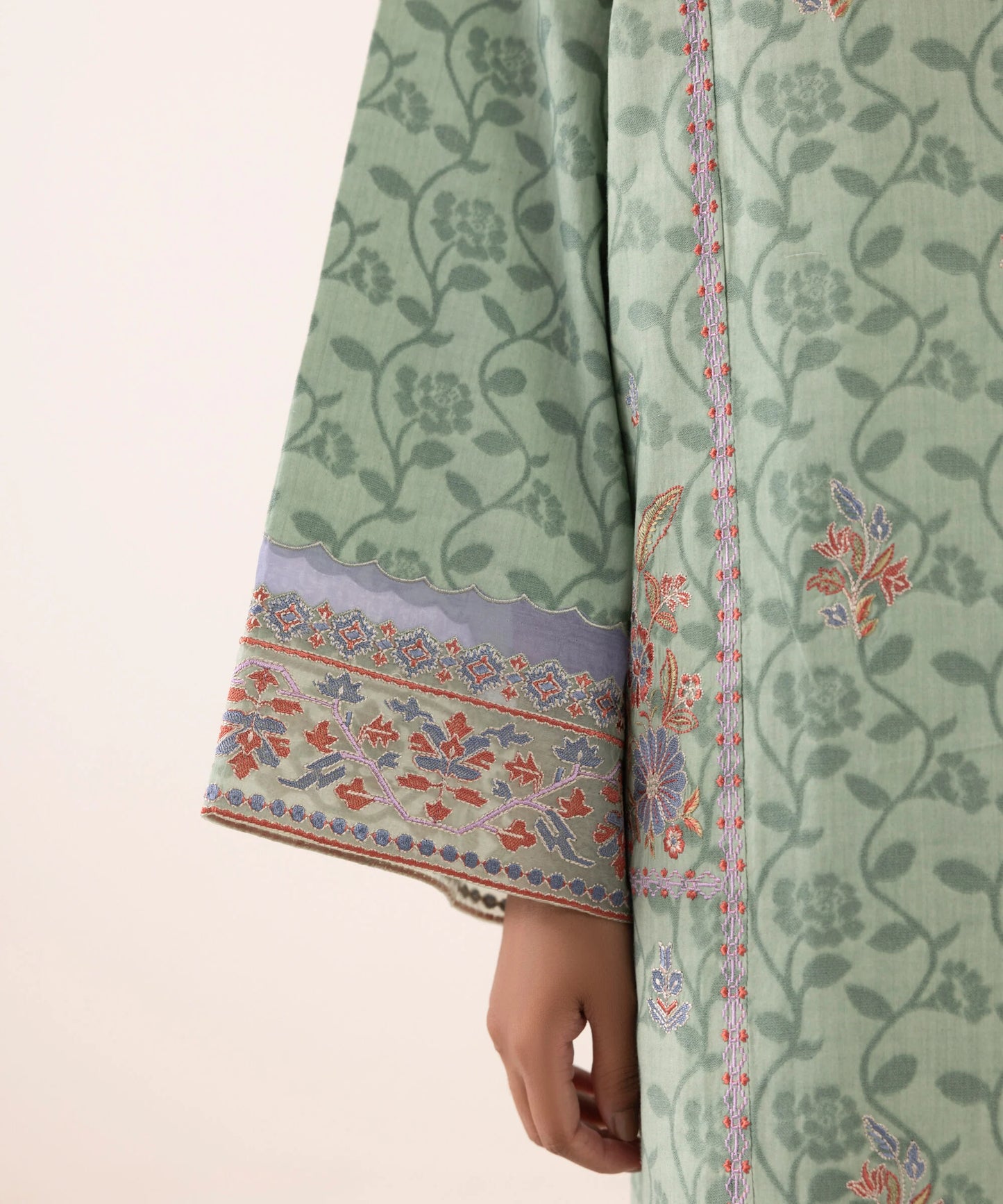 Sapphire Embroidered Jacquard Three Piece Suit SP-JQ-GR01
