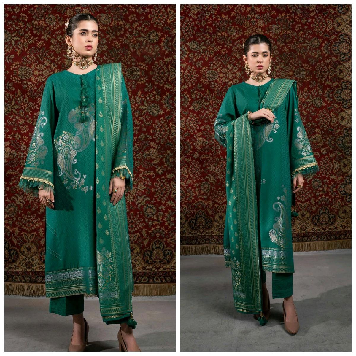 Nishaat linen tailored stiched jacquard Pakistani trouser dupatta kameez traditional  Clothing