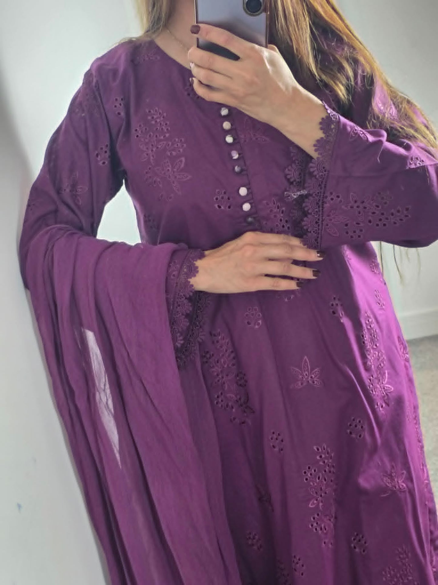 Uznau Embroidered Lawn Three Piece Suit UZ-LWN-PRP012