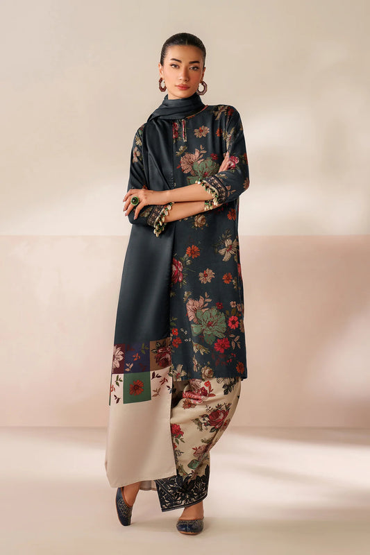 Baroque Viscose Linen Three Piece Suit BR-VC-BLK01