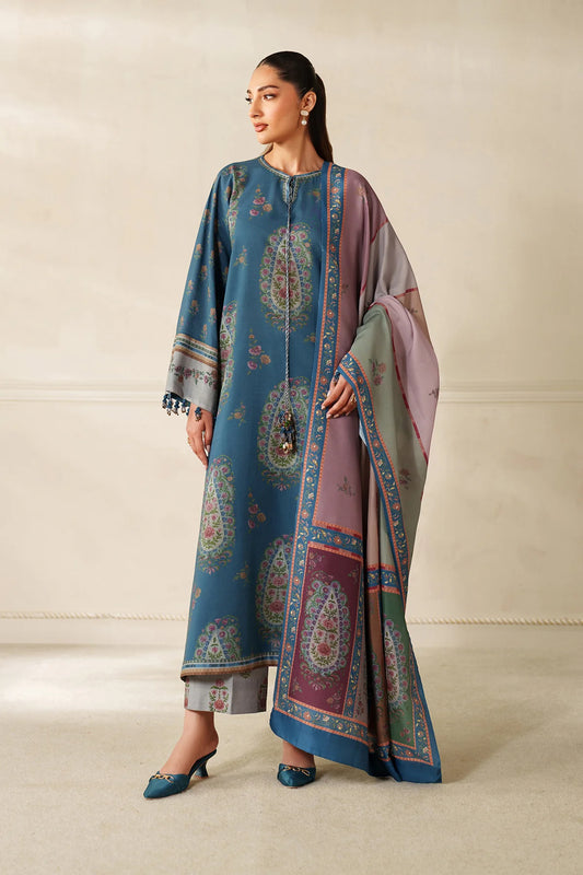 Baroque Viscose Linen Three Piece Suit BR-VC-BLU01