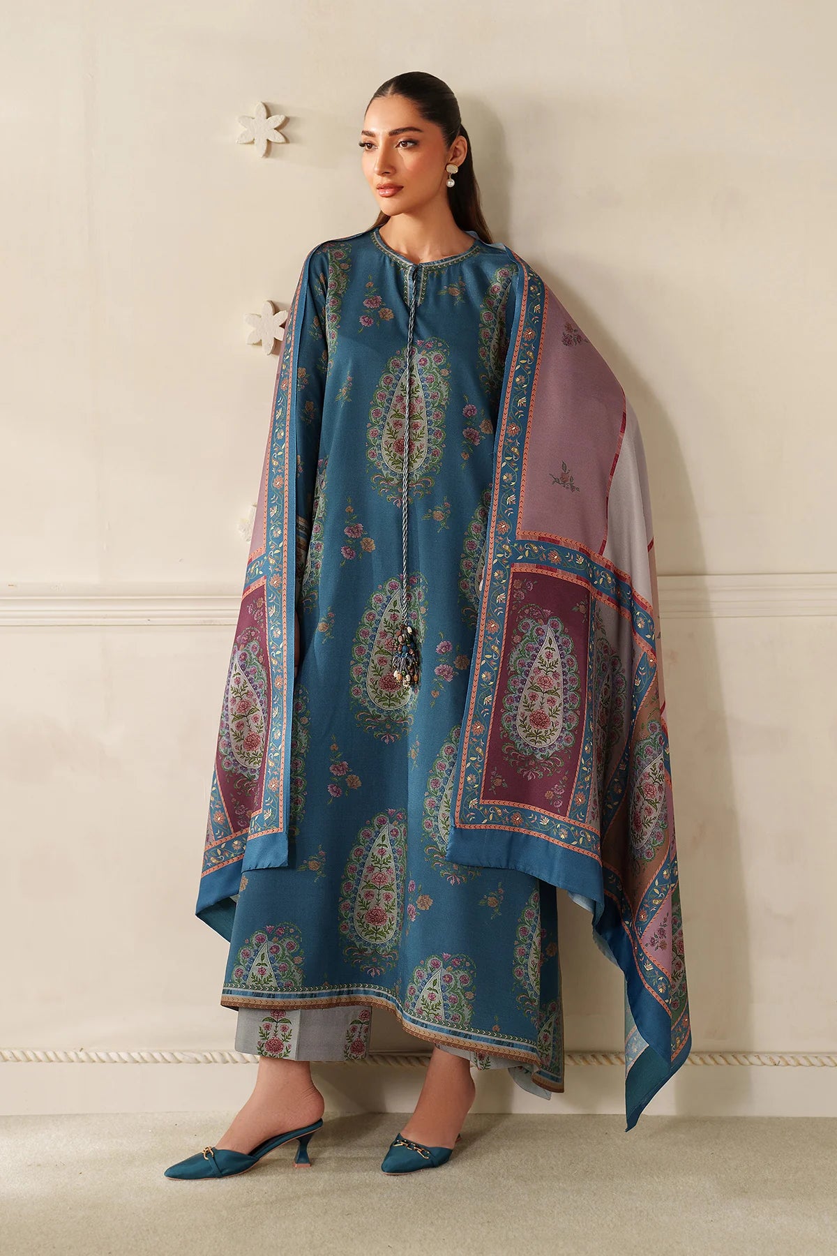 Baroque Viscose Linen Three Piece Suit BR-VC-BLU01