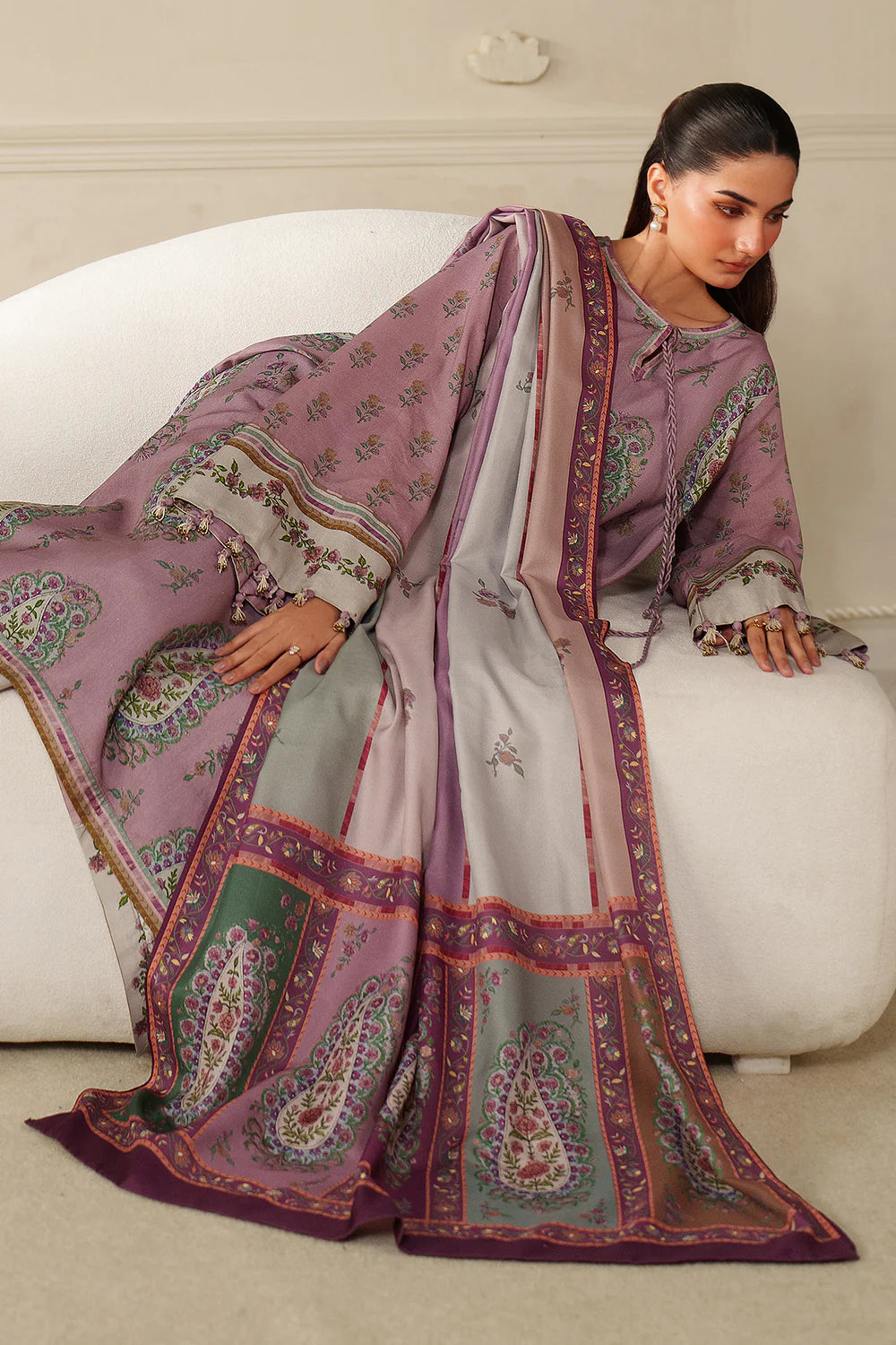 Baroque Viscose Linen Three Piece Suit BR-VC-PNK01