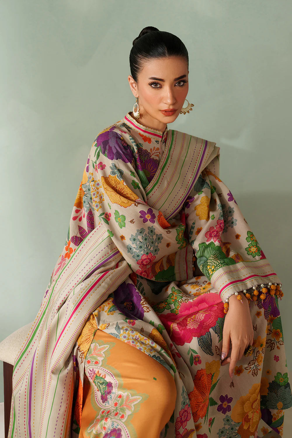 Baroque Viscose Linen Three Piece Suit BR-VC-PNK03