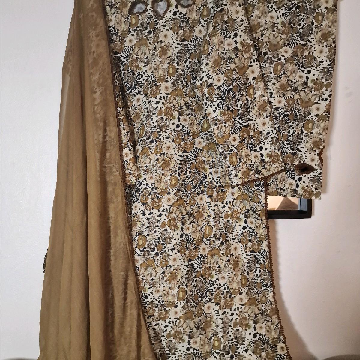 Uznau khaddar click pakistani winter trouser kameez dupatta floral printed Clothing Traditional