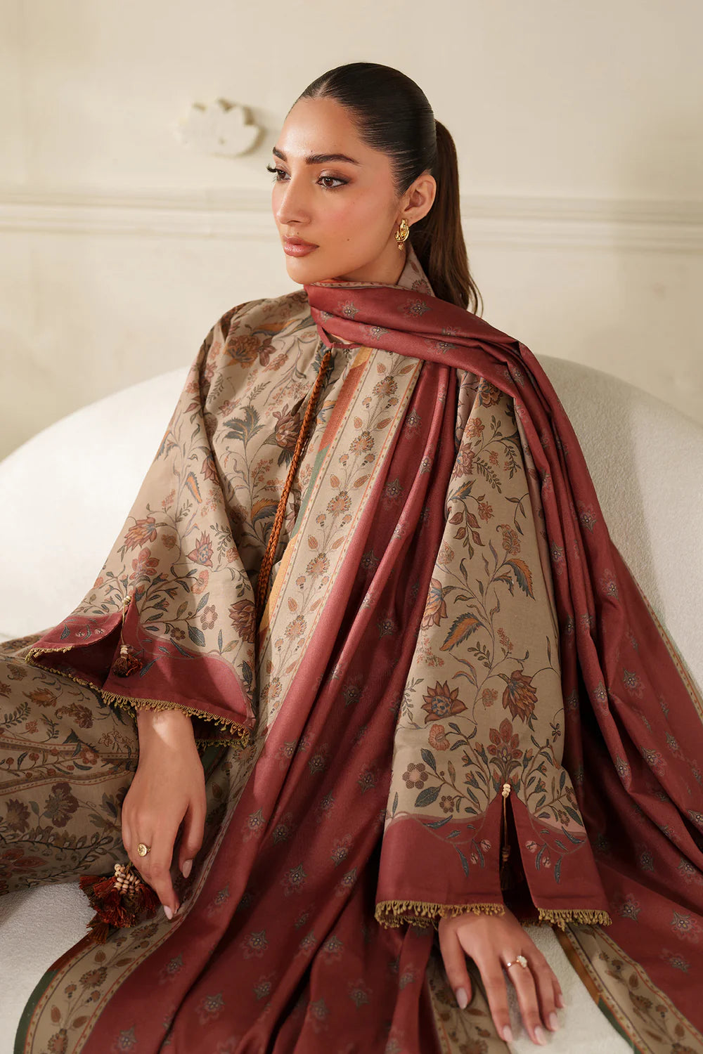 Baroque Viscose Linen Three Piece Suit BR-VC-PNK02