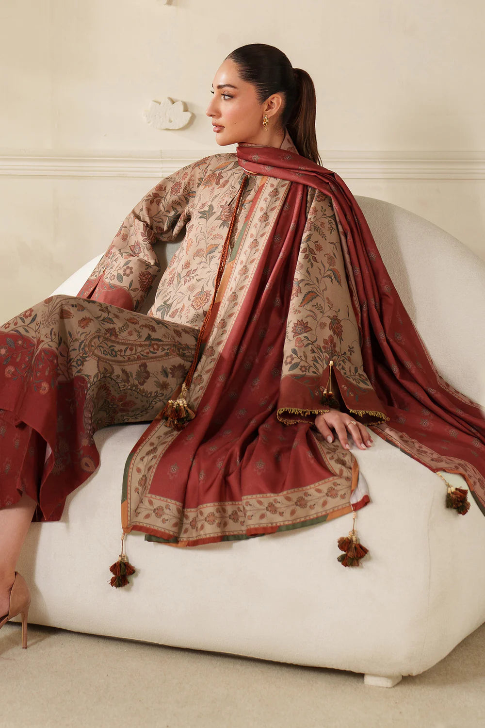 Baroque Viscose Linen Three Piece Suit BR-VC-PNK02