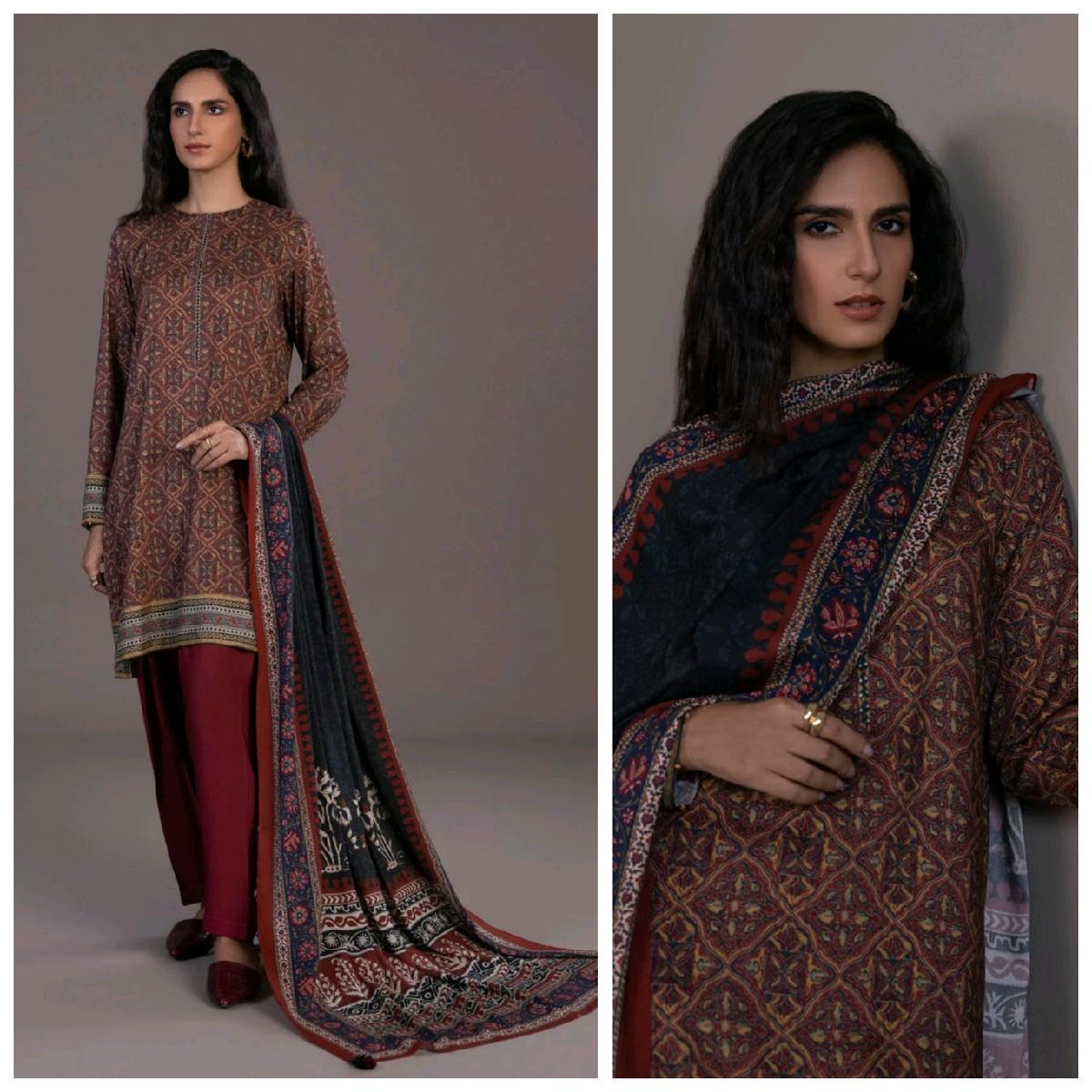 Sapphire linen tailored stiched pakistani trouser kameez dupatta