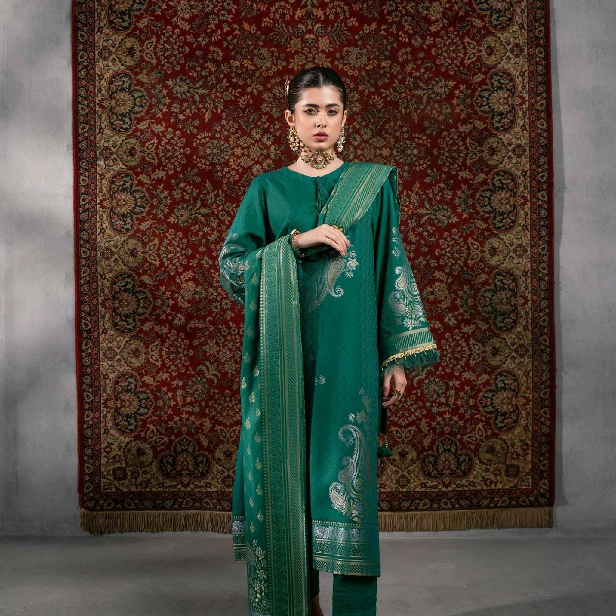 Nishaat linen tailored stiched jacquard Pakistani trouser dupatta kameez traditional  Clothing