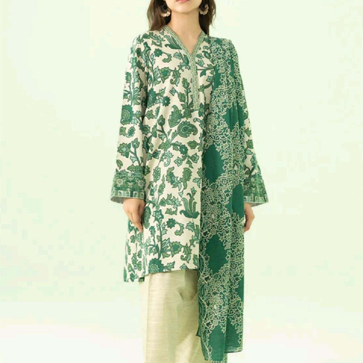 Sapphire khaddar printed pakistani winter trouserdupatta kameez Floral