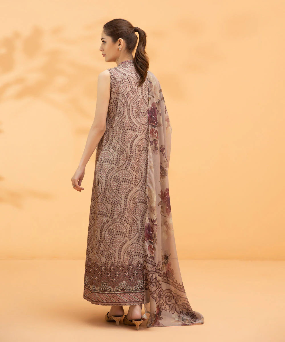 Sapphire Lawn Three Piece Suit SP-LWN-BR05