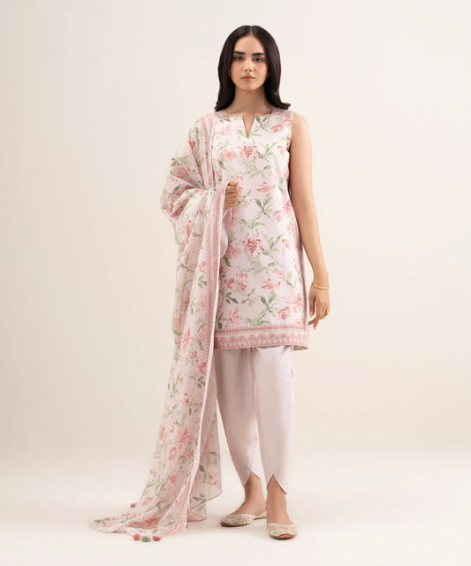 Sapphire Printed Lawn Three Piece Suit With Matchin Dupatta SP-LWN-PNK013