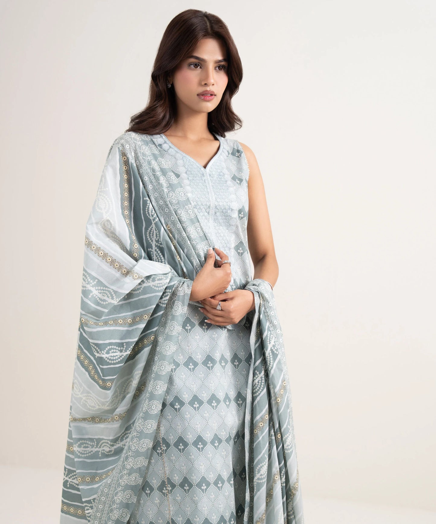 Sapphire Embroidered Lawn Three Piece Suit SP-LWN-GRY011