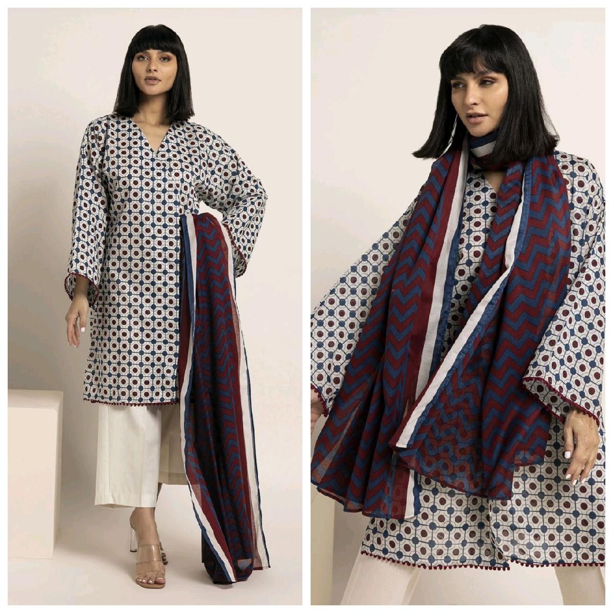 khaadi lawn pakistani trouser kameez dupatta summer outfit  Traditional Clothing