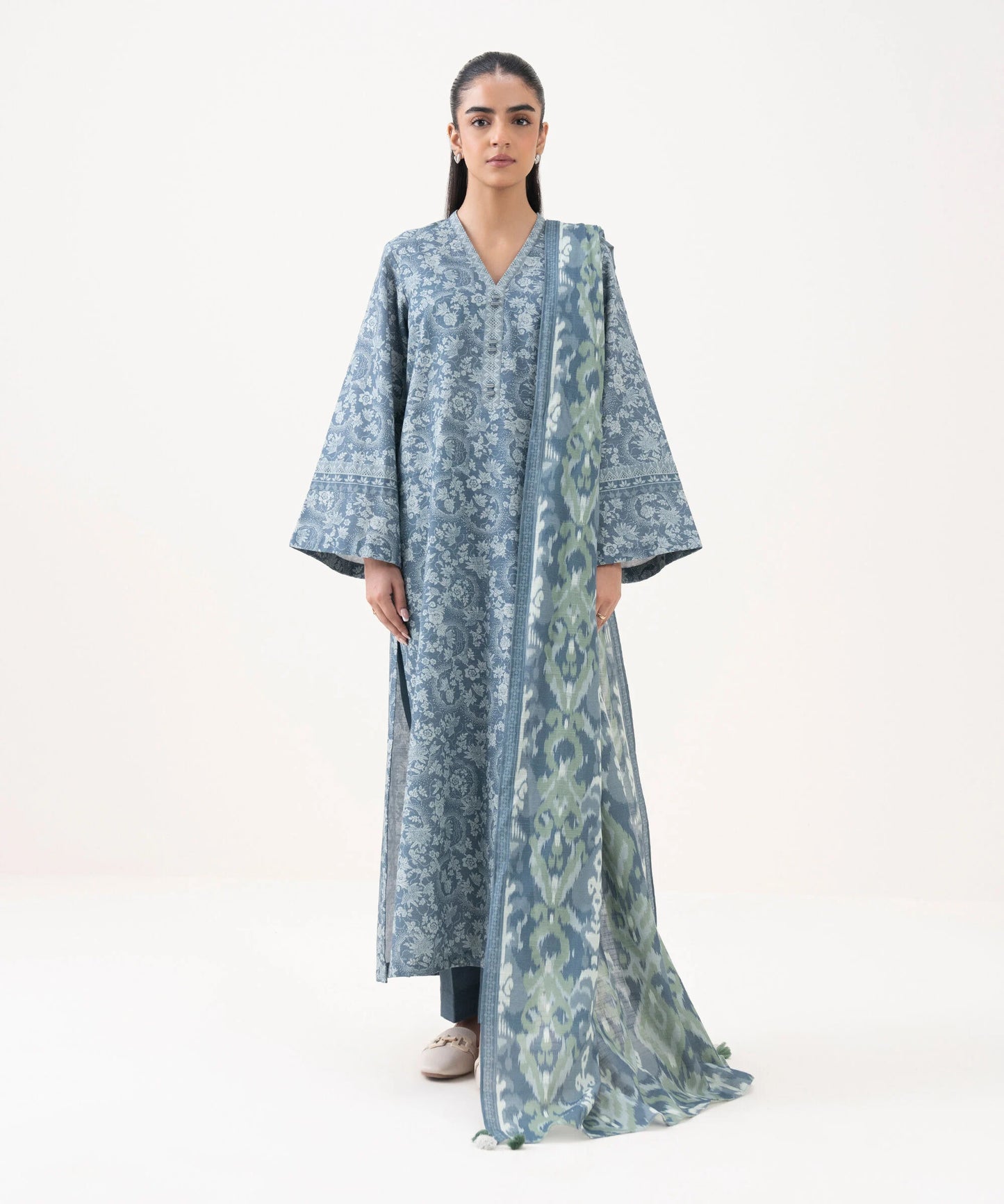 Sapphire Khaddar Three Piece Suit SP-KHD-BLU07