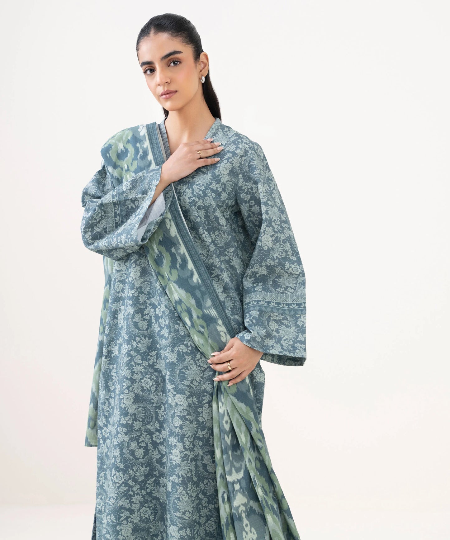 Sapphire Khaddar Three Piece Suit SP-KHD-BLU07