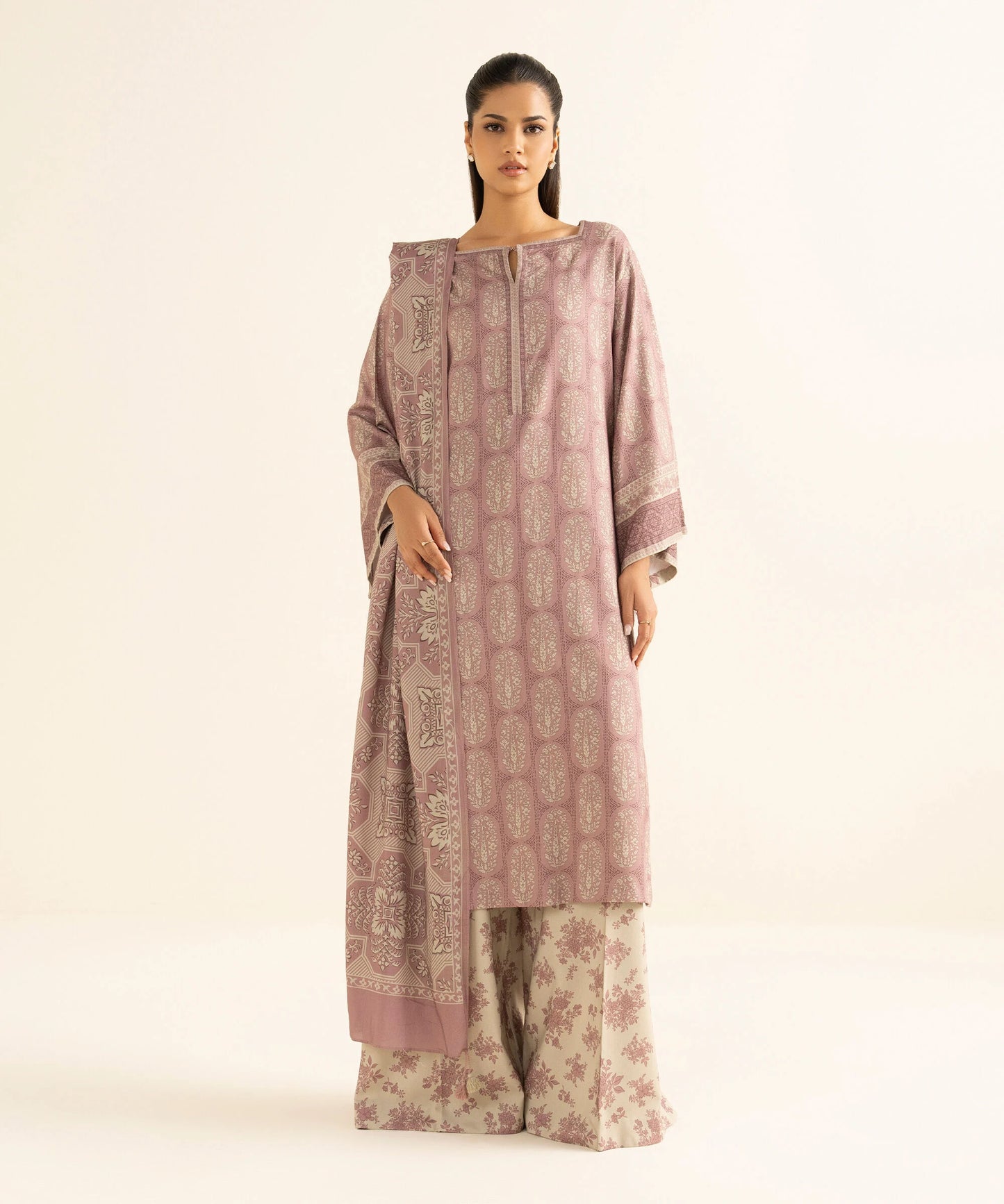 Sapphire Khaddar Three Piece Suit SP-KHD-PNK04