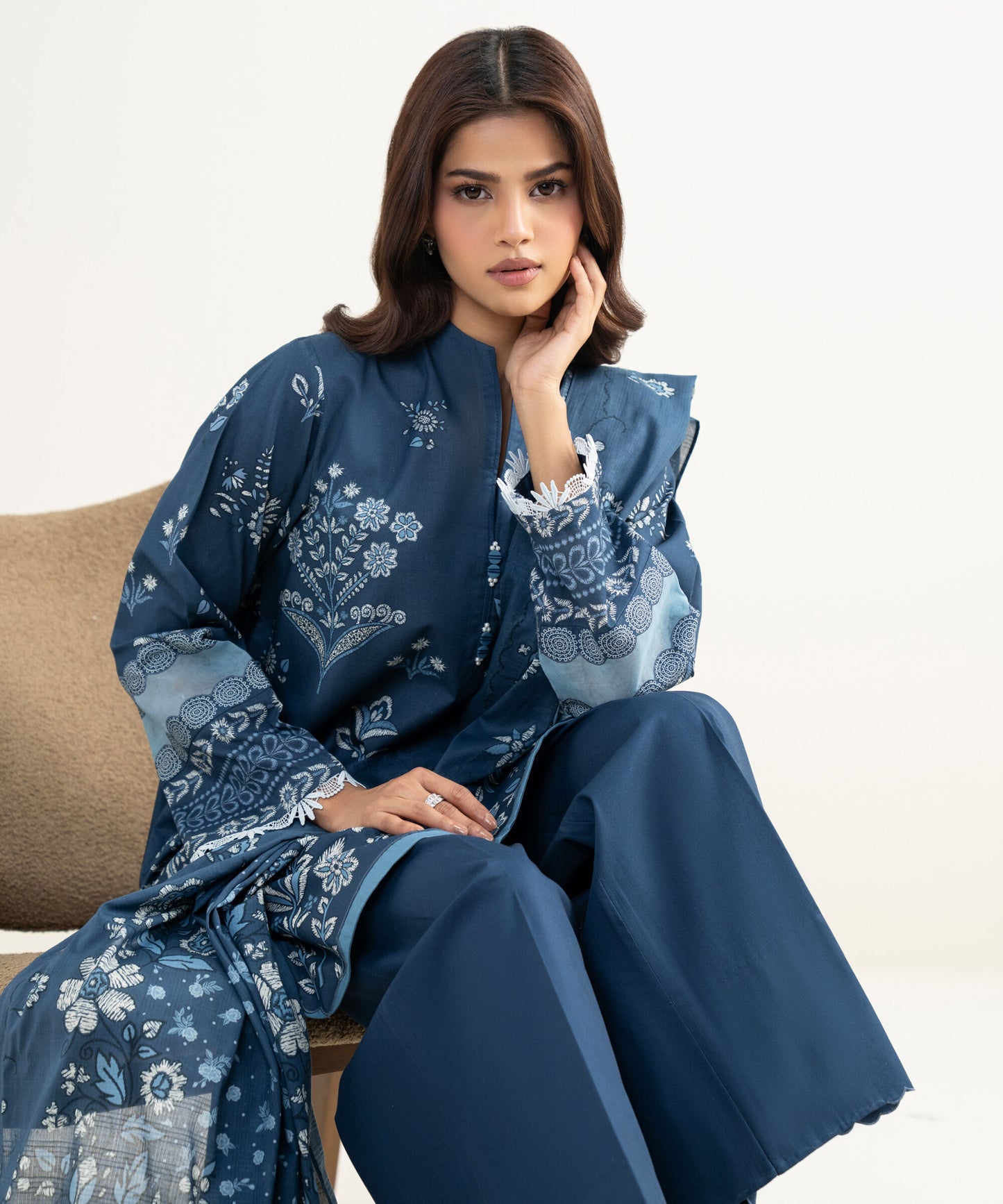 Sapphire Printeded Lawn Three Piece Suit SP-LWN-BLU021