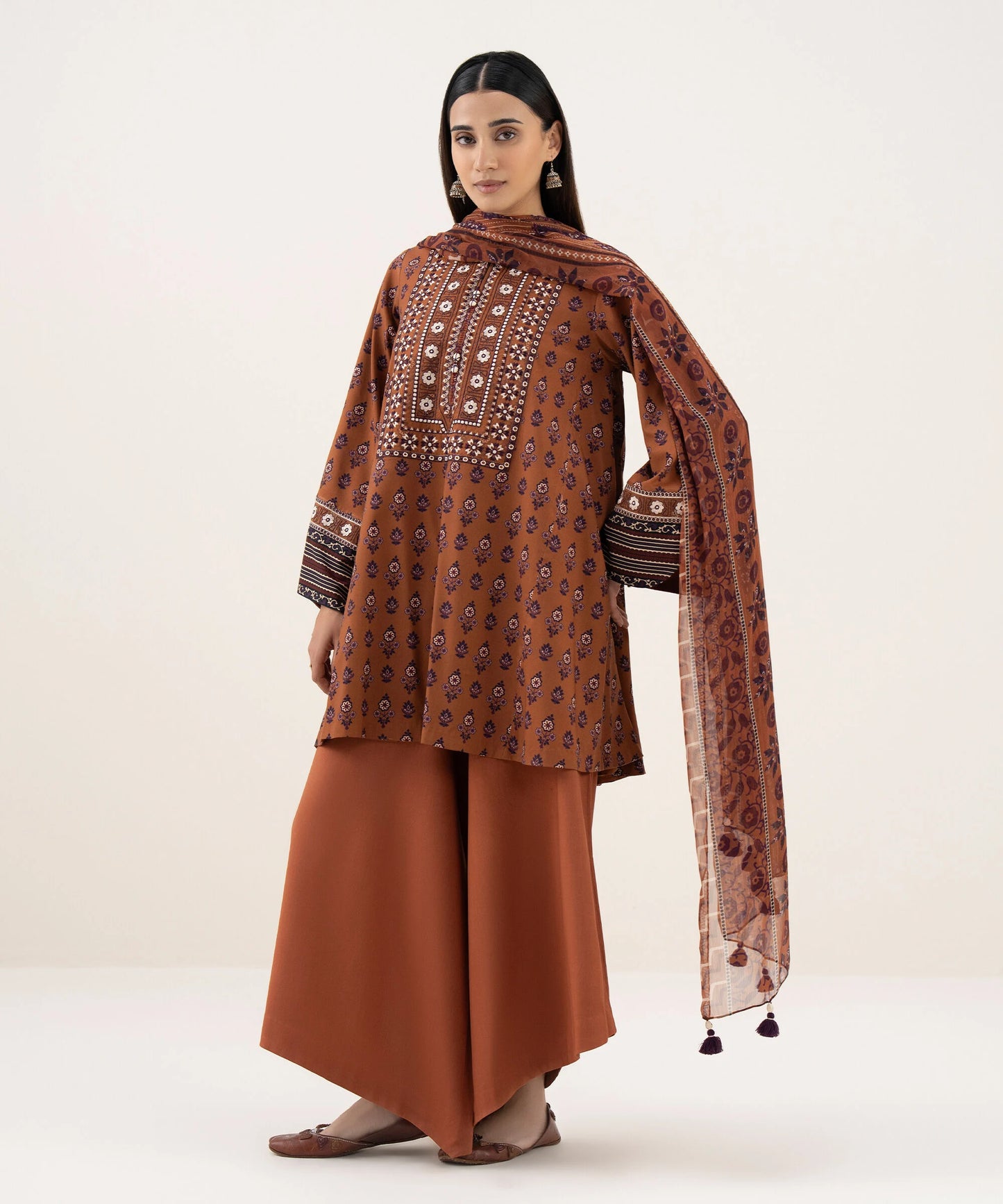 Sapphire Embroidered Linen Three Piece Suit SP-LNN-BR03
