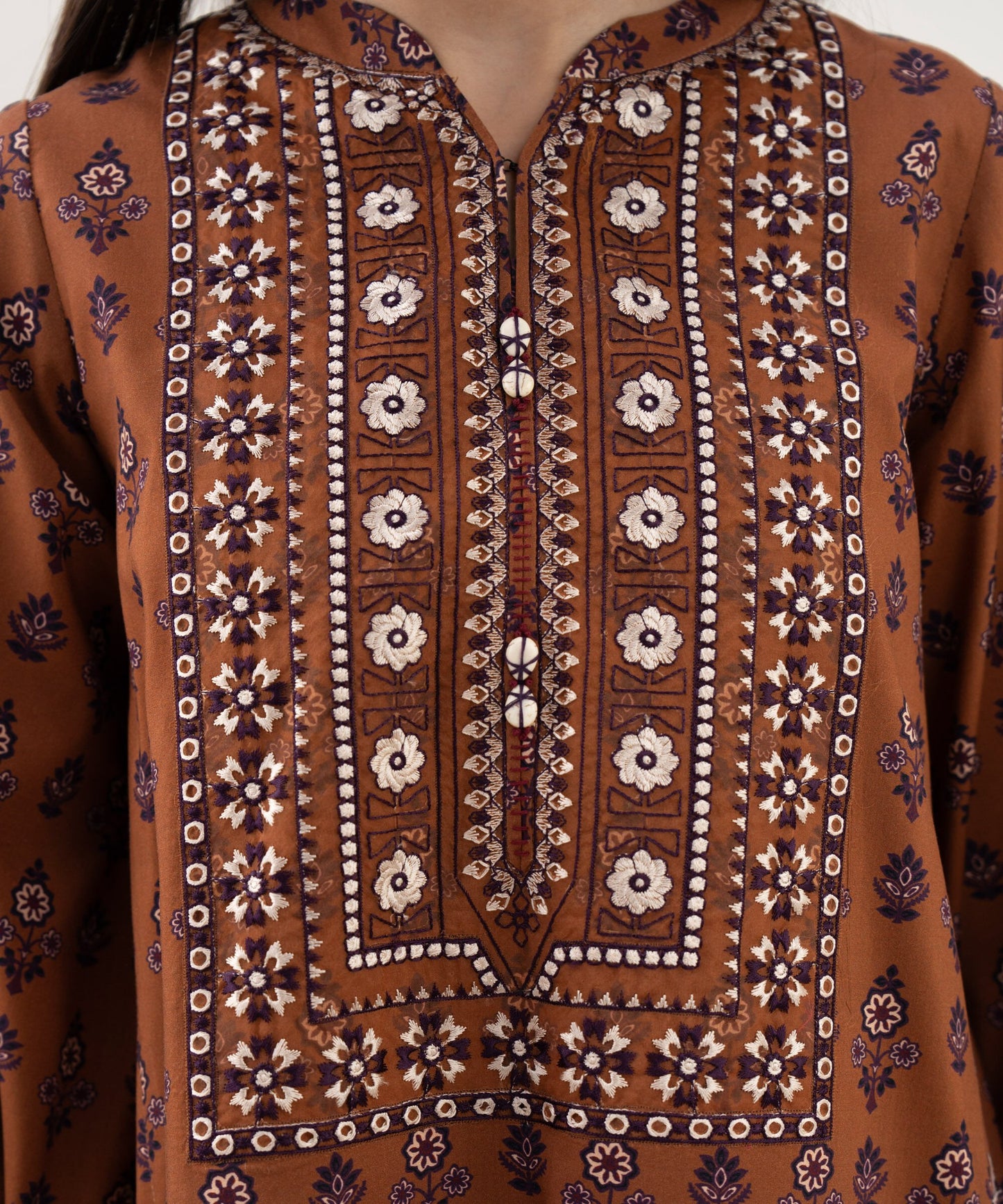 Sapphire Embroidered Linen Three Piece Suit SP-LNN-BR03