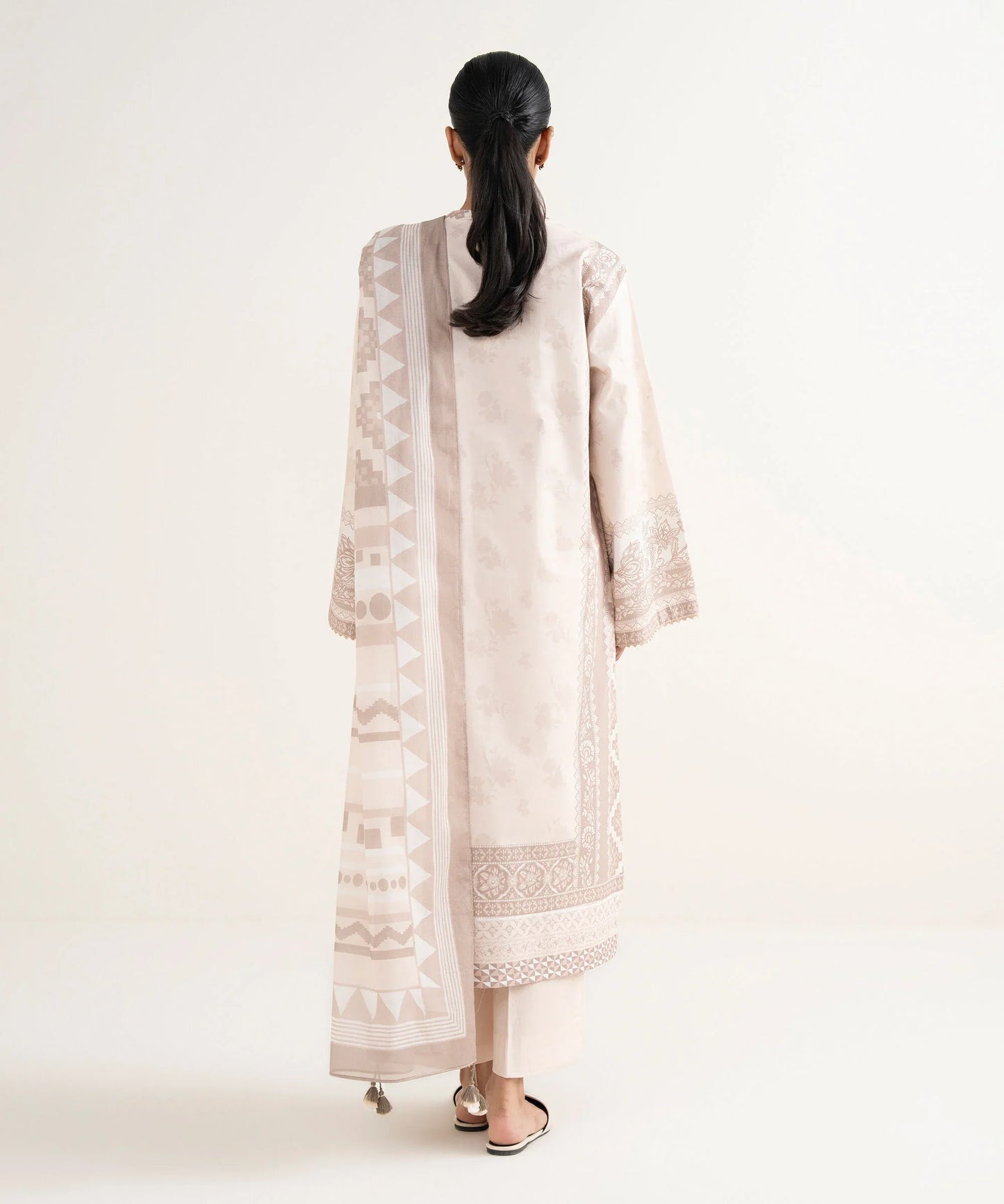 Sapphire Embroidered Cotton Three Piece Suit SP-CT-WHT02