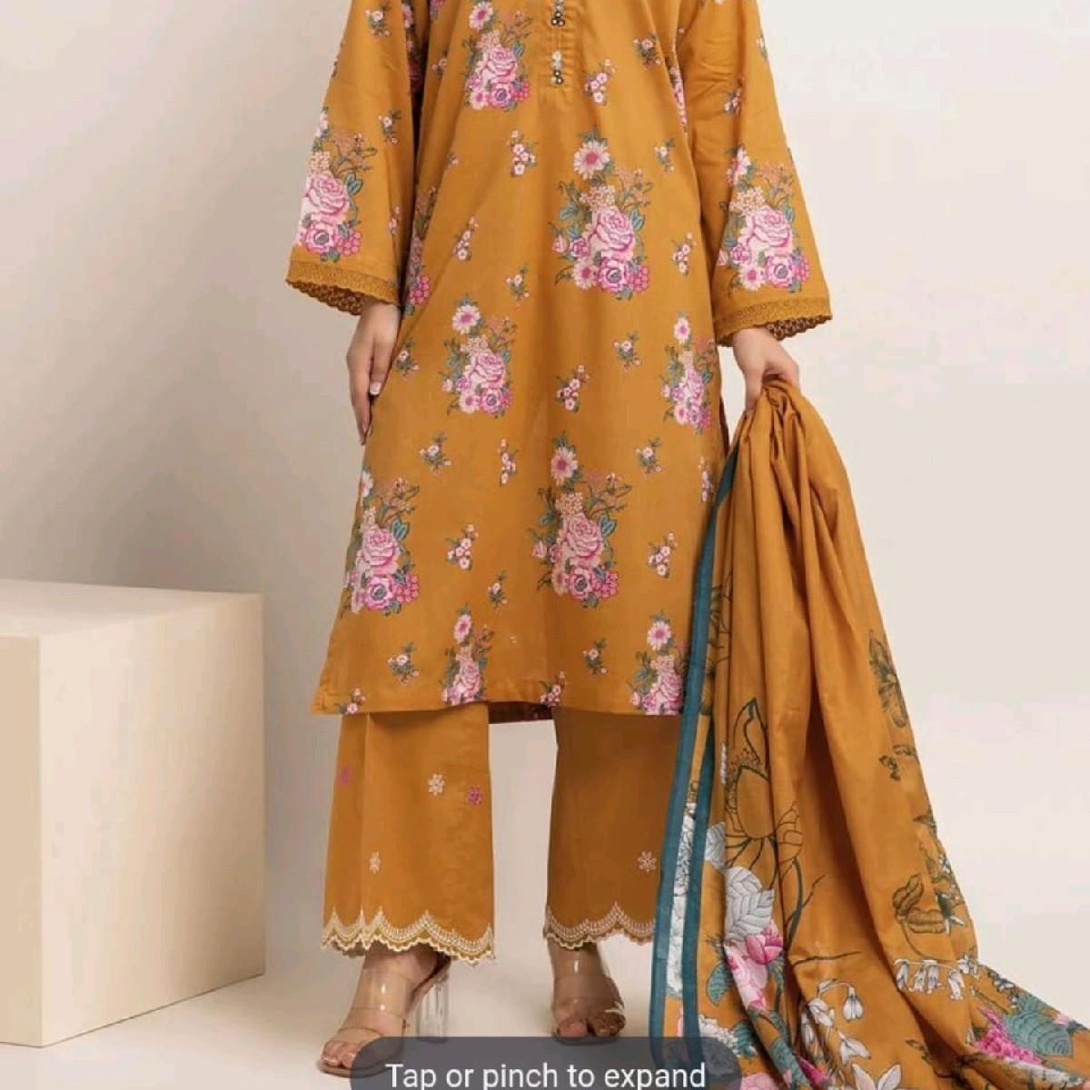 khaadi summer lawn tailored stiched Pakistani trouser kameez dupatta Traditional Clothing