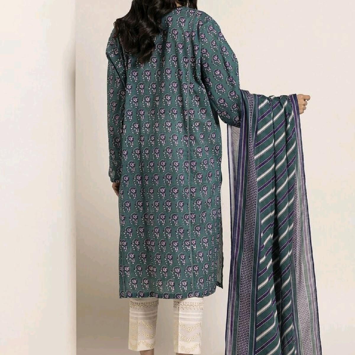 khaadi summer lawn tailored stiched Pakistani trouser kameez dupatta Traditional Clothing