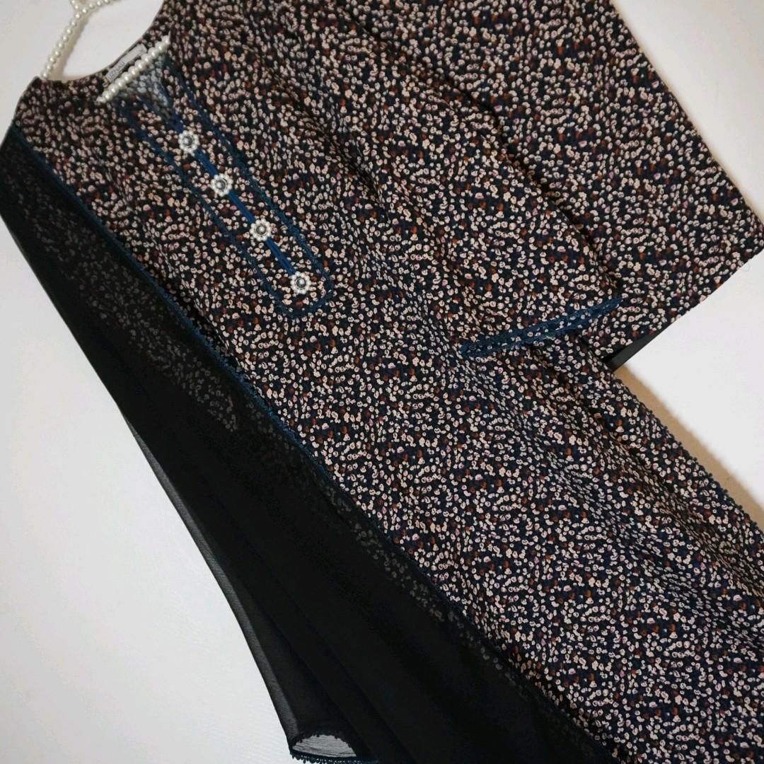 Uznau linen Pakistani trouser kameez dupatta